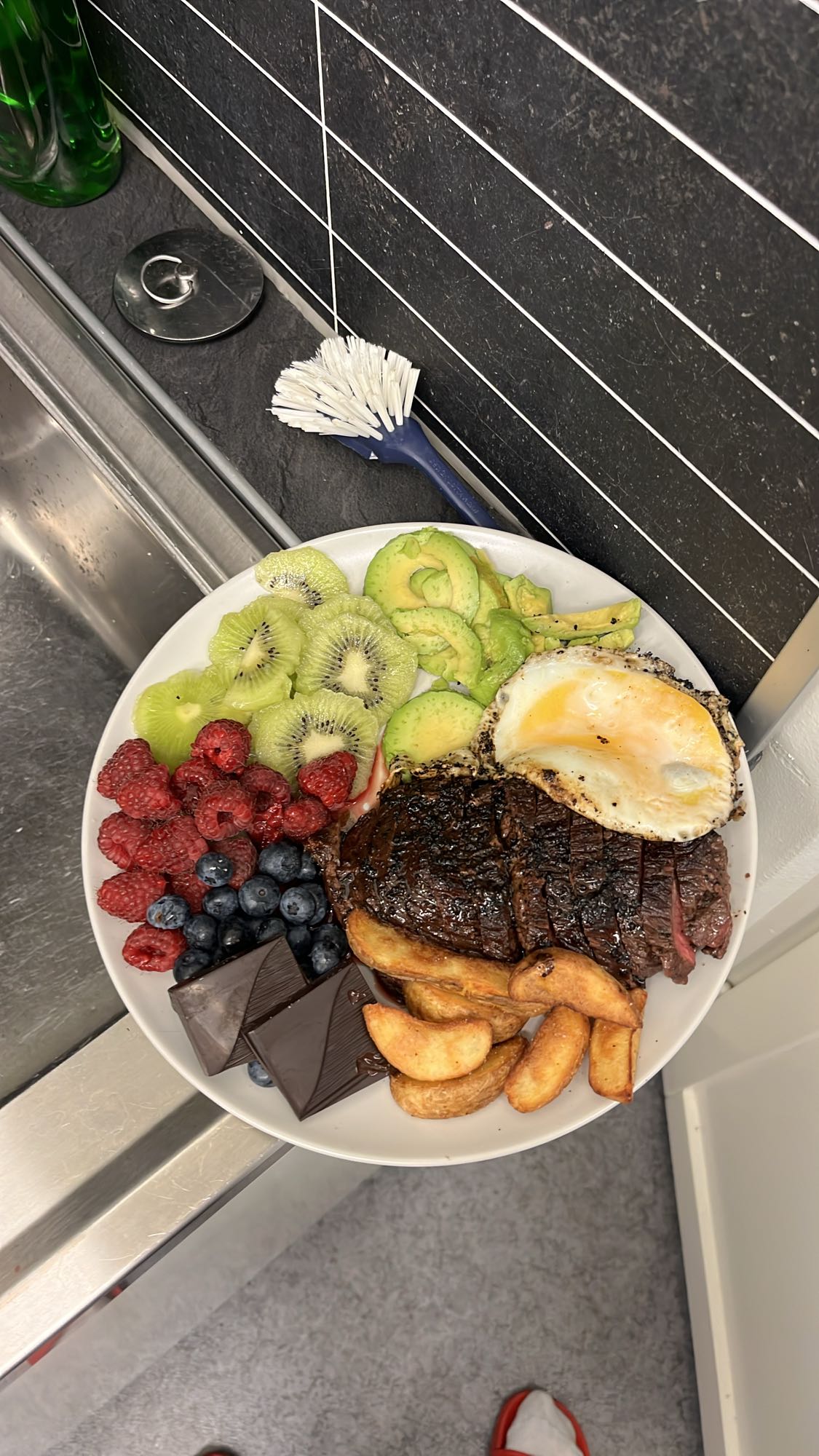 Blandad tallrik med biff