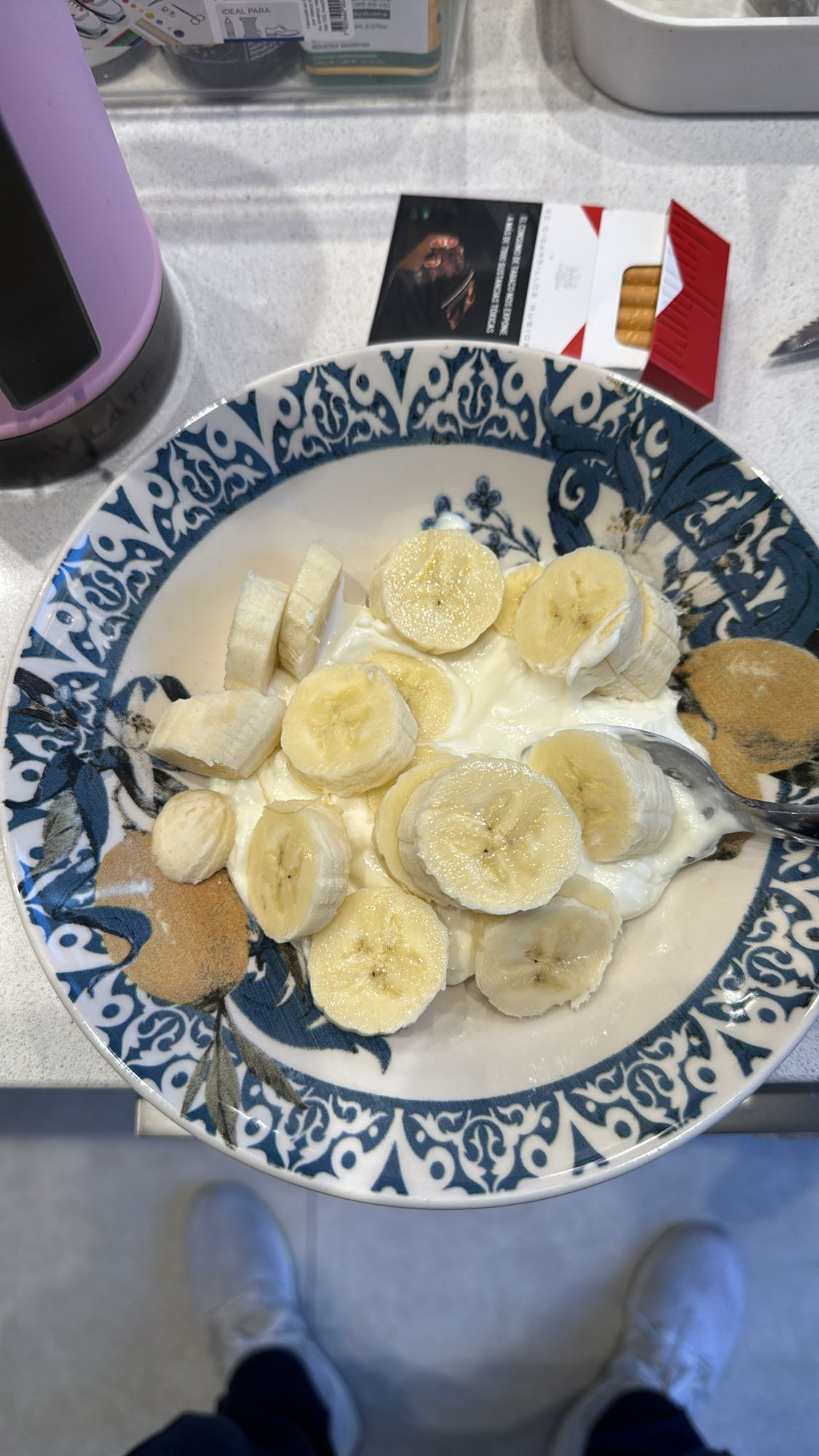 plátano con yogur
