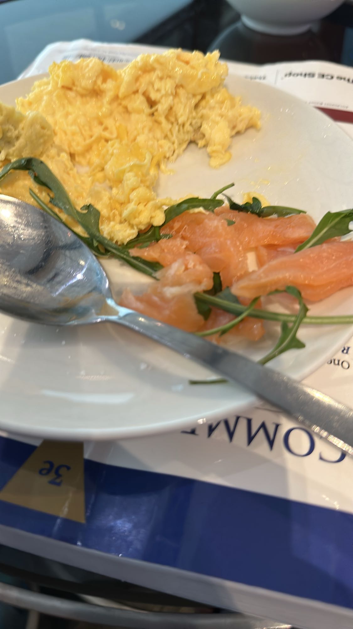 Scrambled eggs with salmon