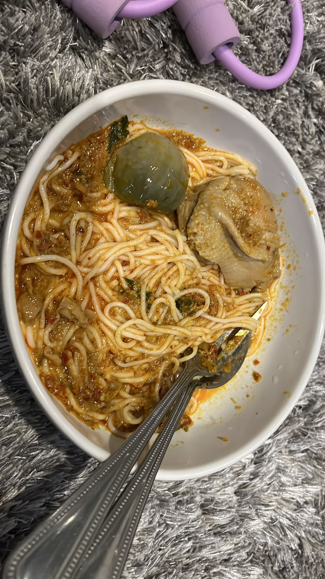 Spicy noodle with eggplant