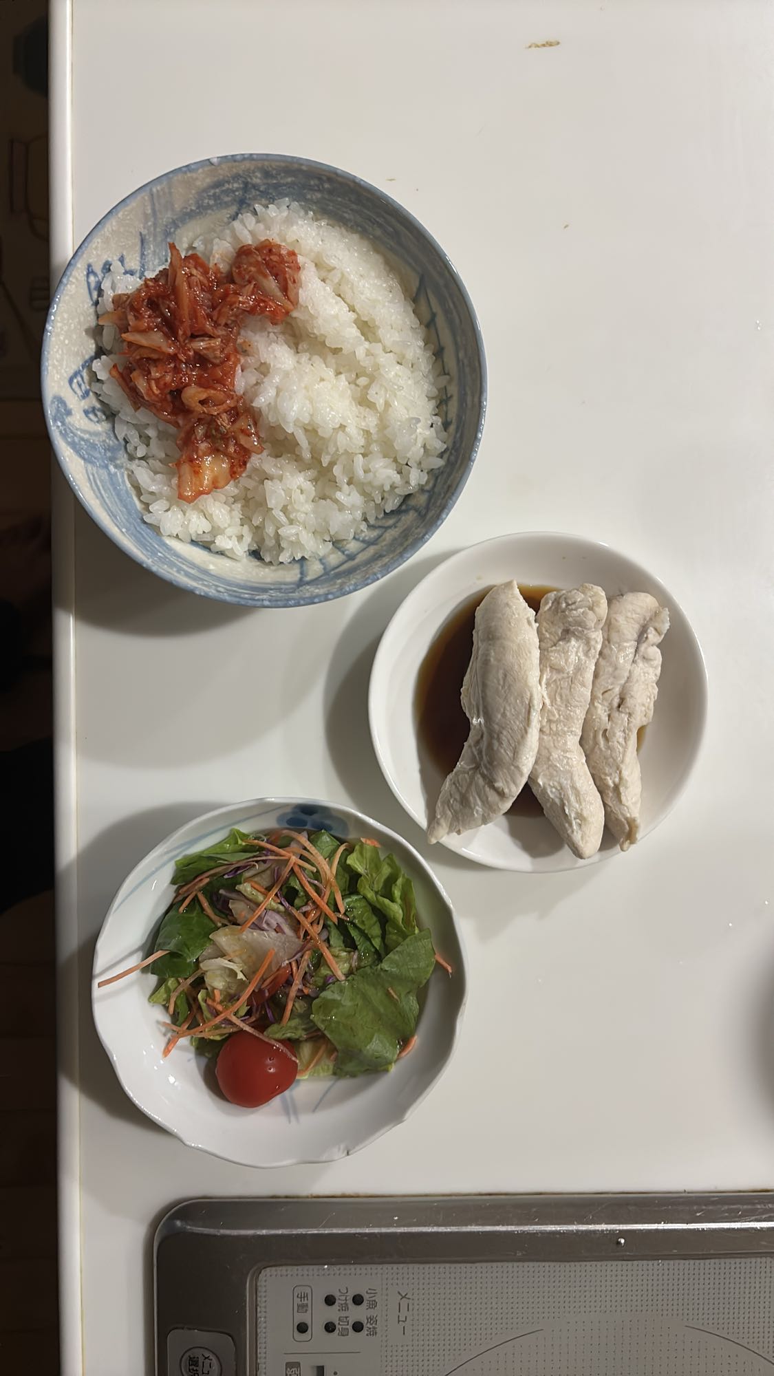 鶏むね肉とご飯の定食