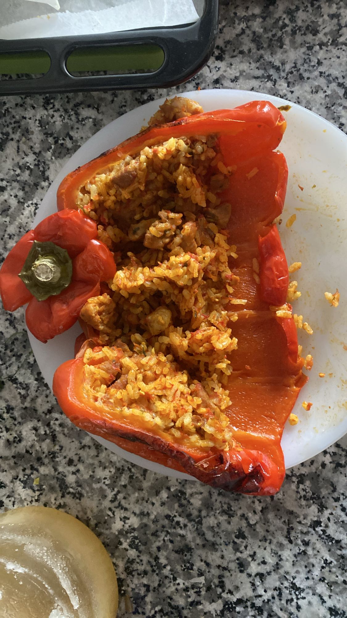 Pimiento relleno de arroz