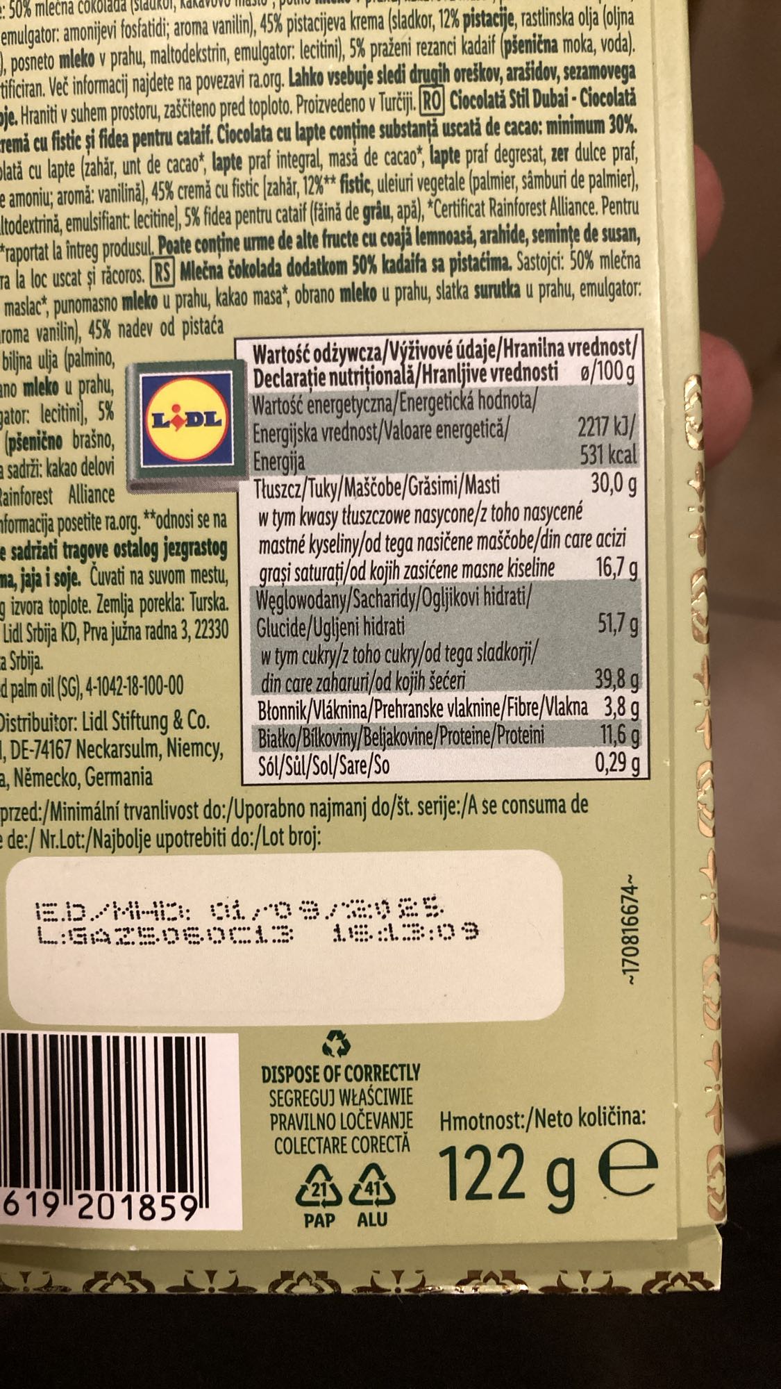 Milk Chocolate Pistachio Bar