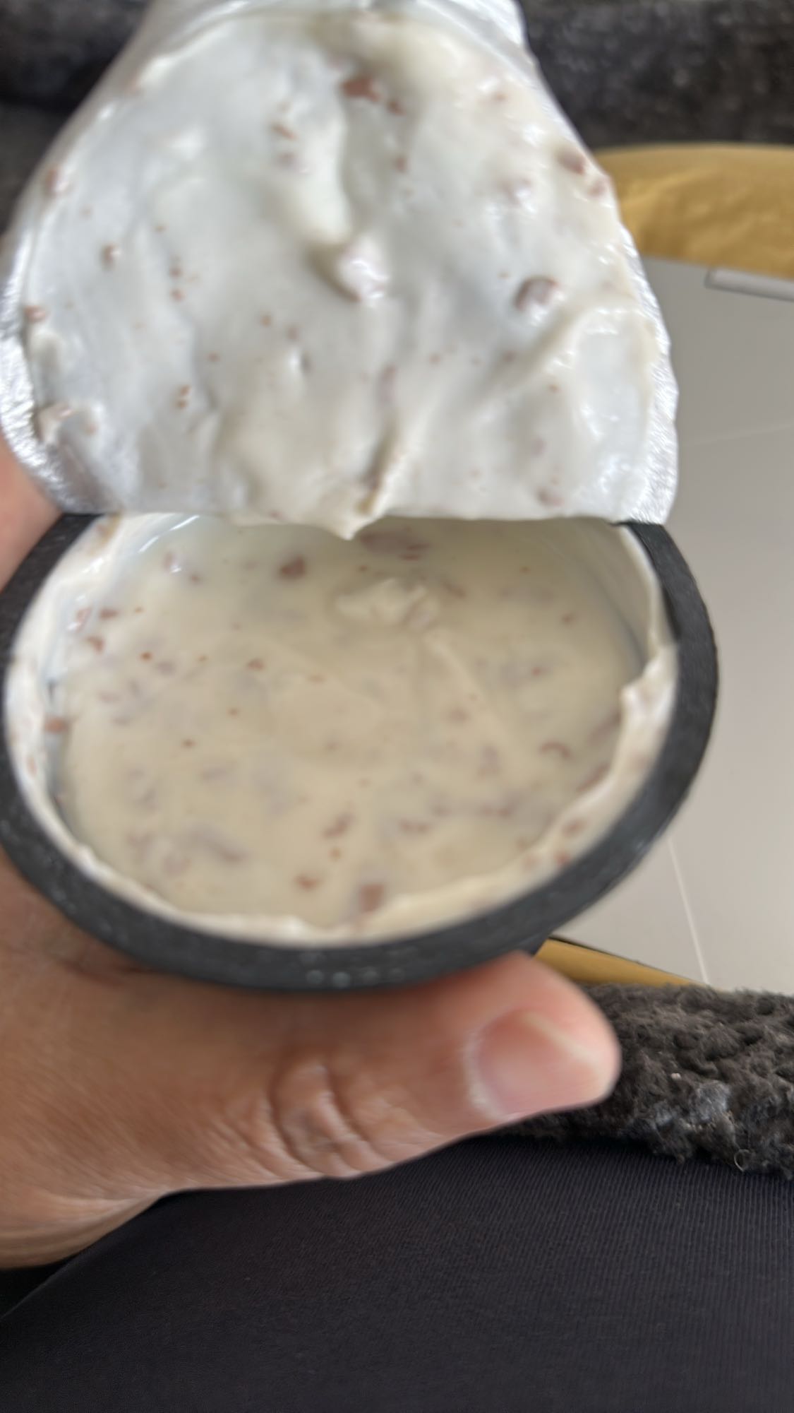 creamy yogurt with chocolate