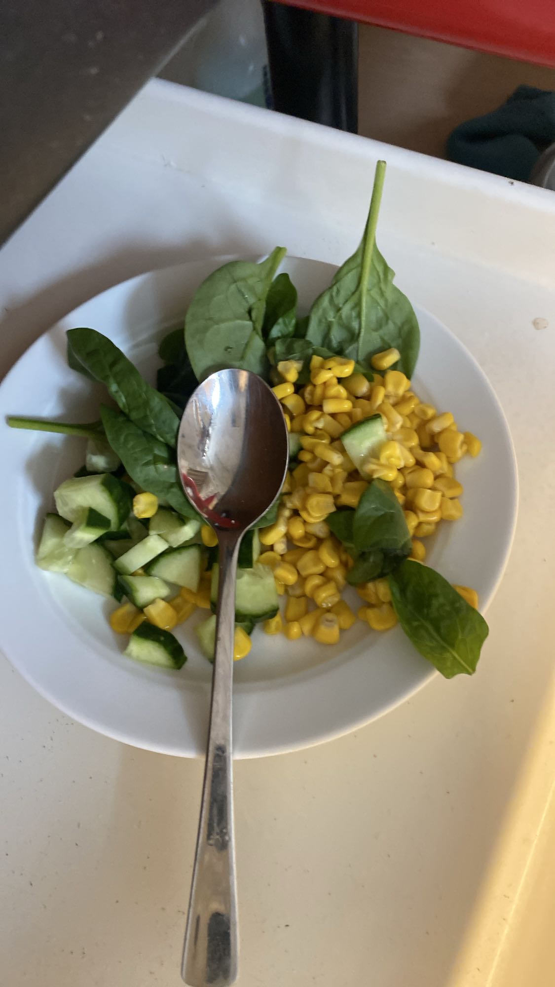 Majssallad med spenat