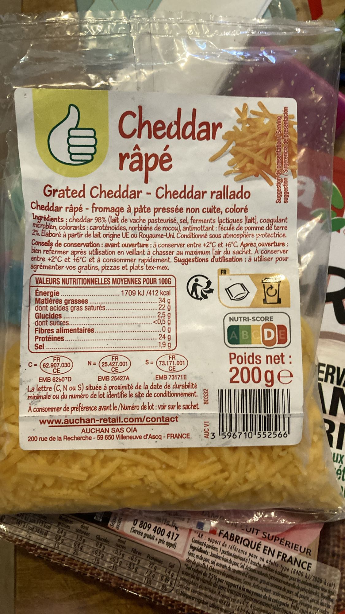 Cheddar râpé