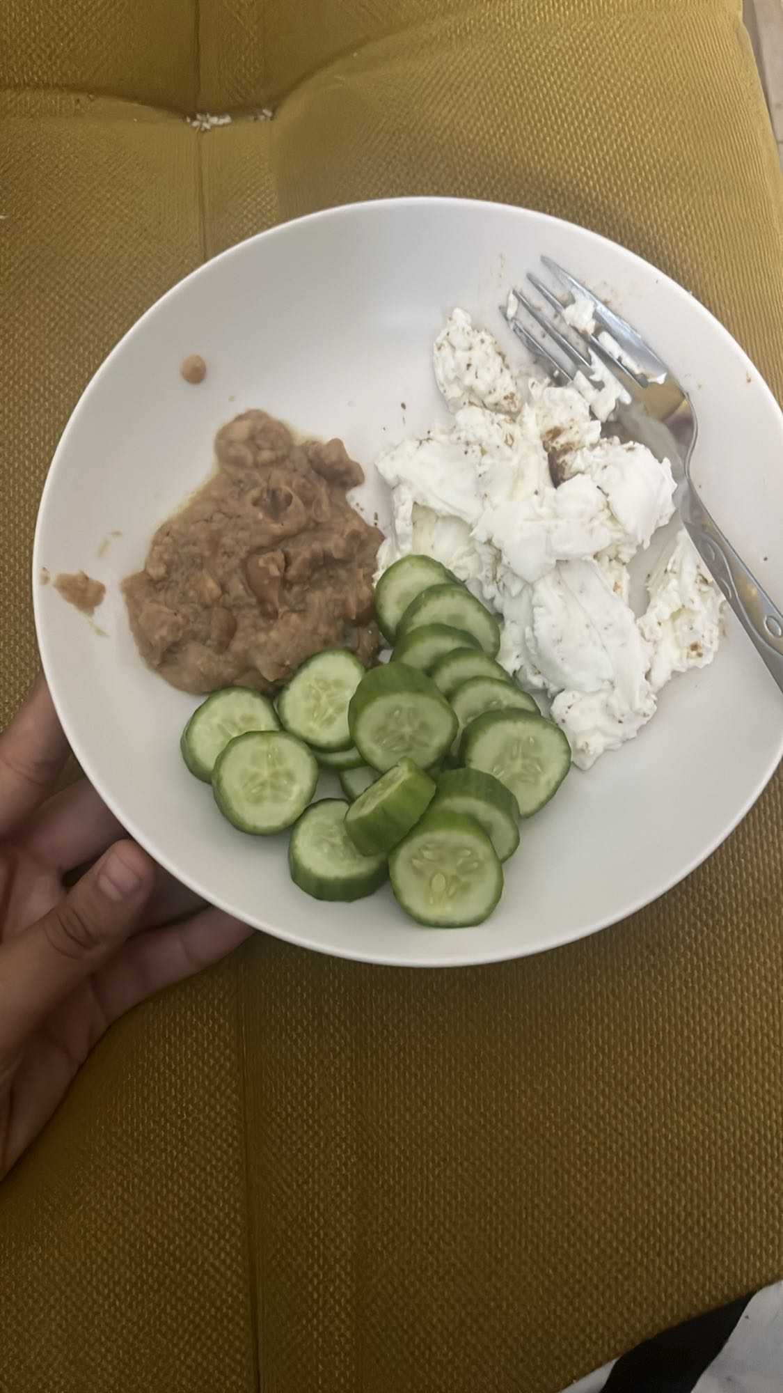 Eggs, beans & cucumber