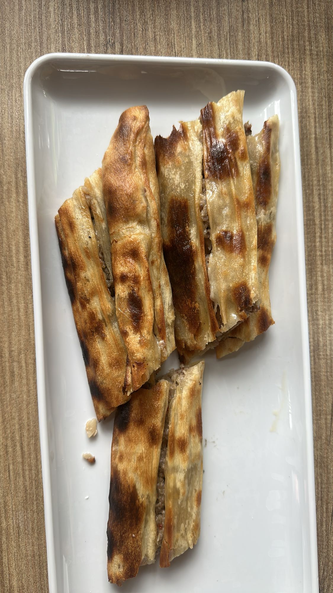 Meat stuffed flatbread