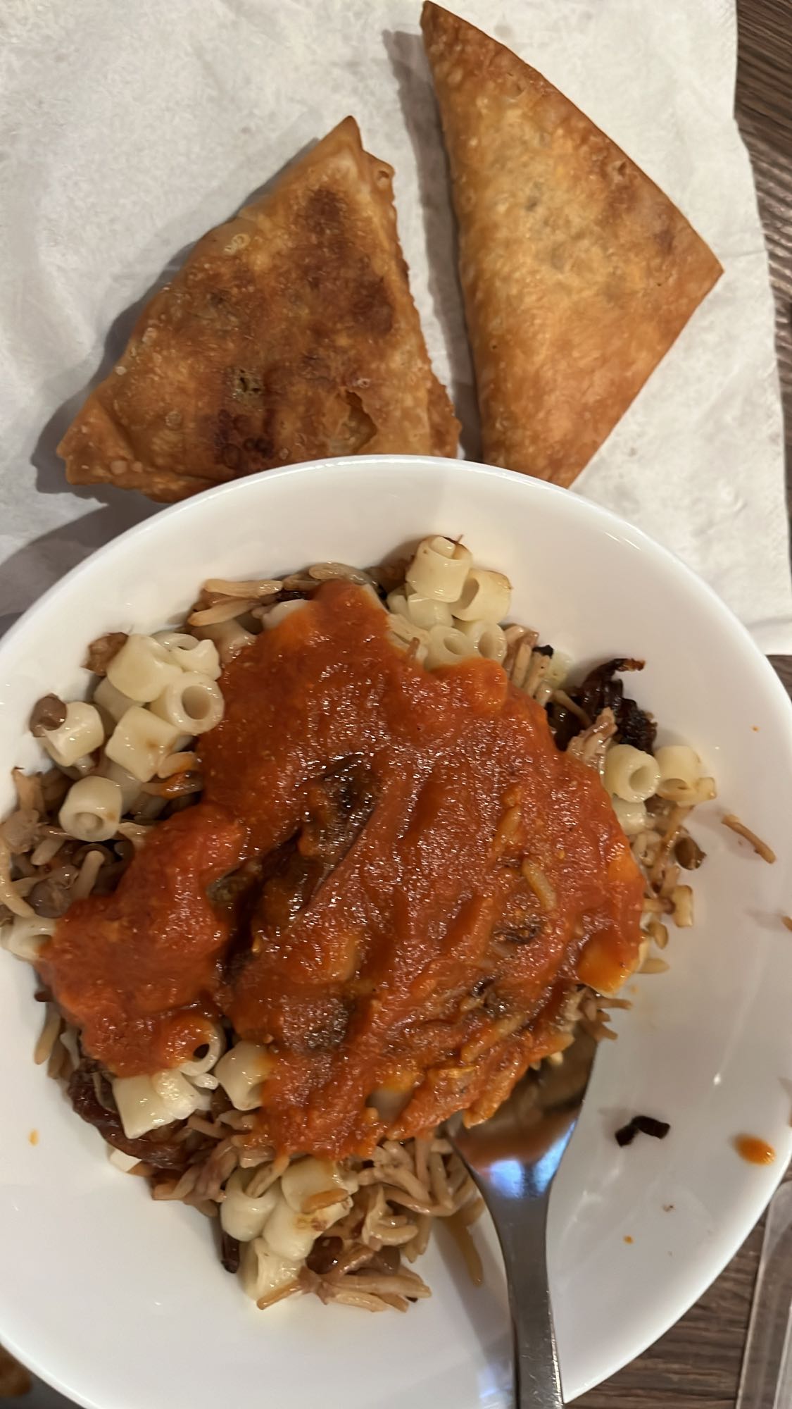 Koshari with Samosas