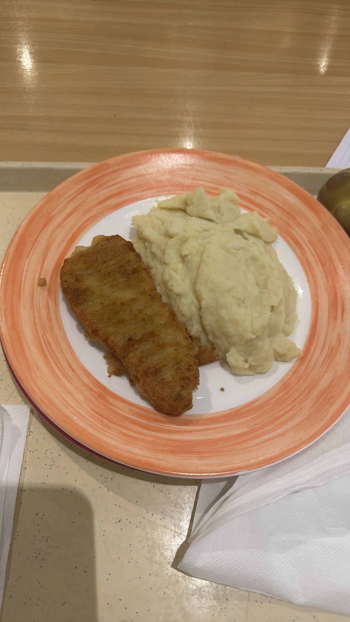 Poisson pané et purée