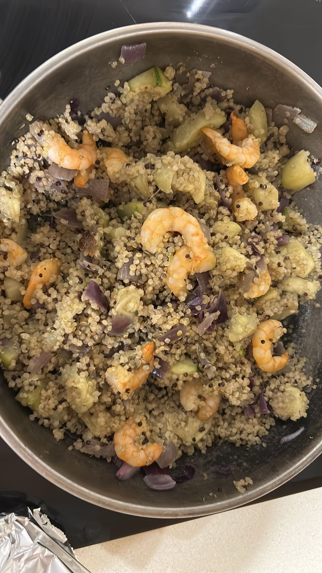 Quinoa con camarones
