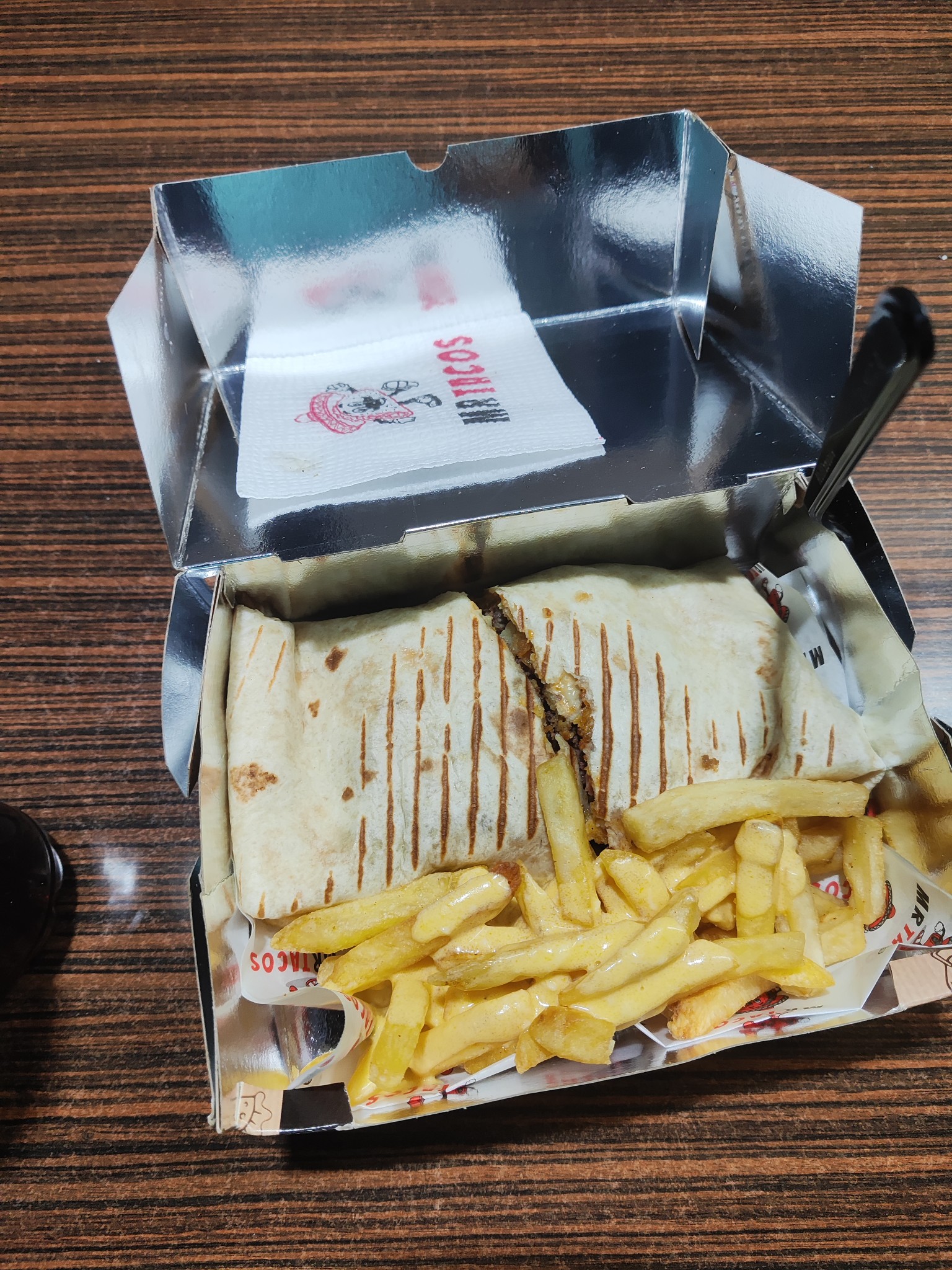 Grilled wrap with fries