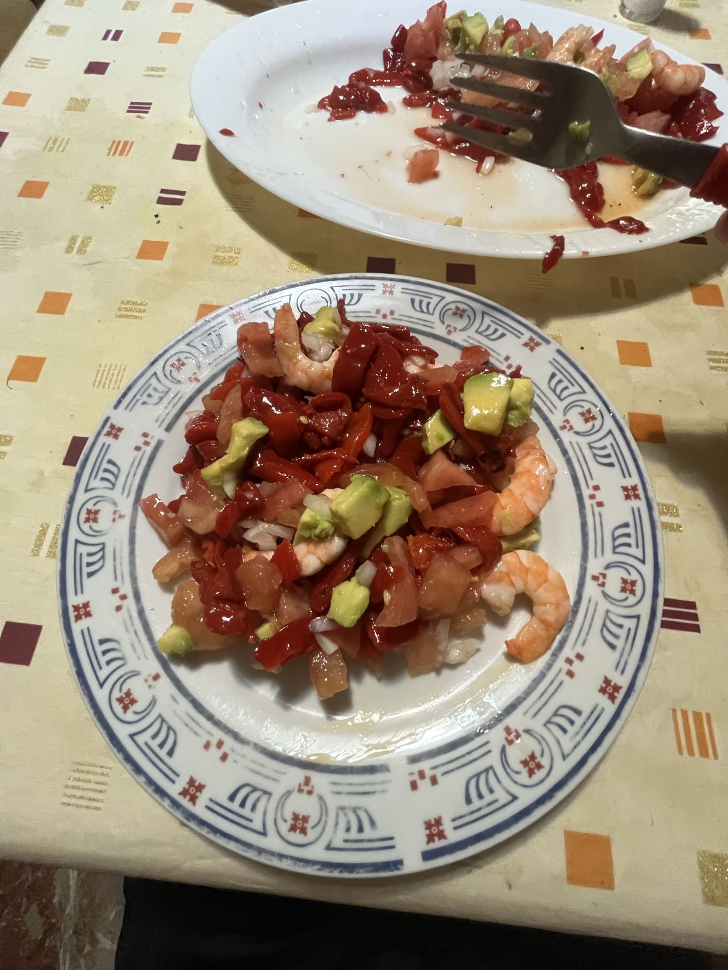 ensalada de camarones