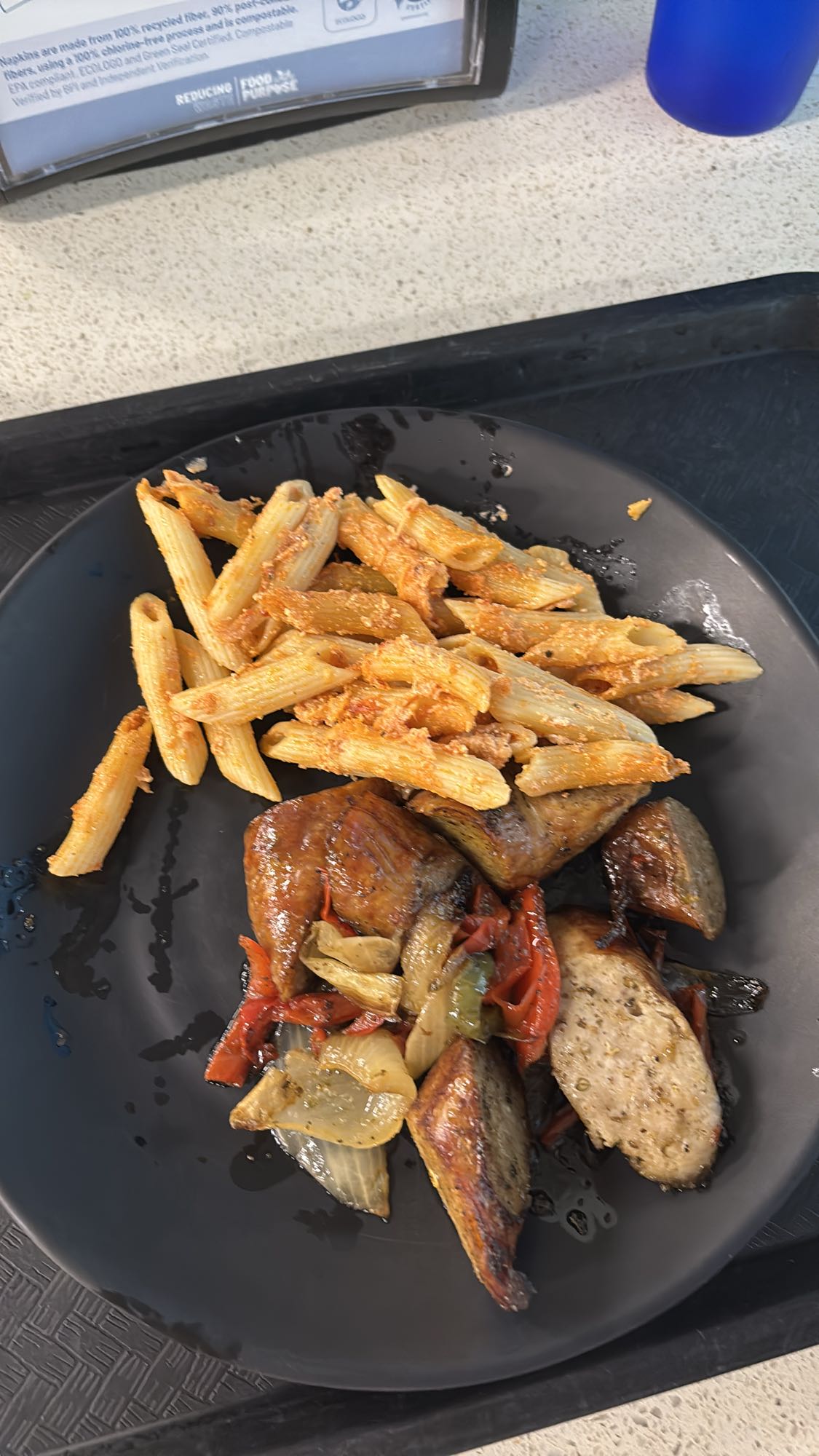 pasta con salchicha y verduras