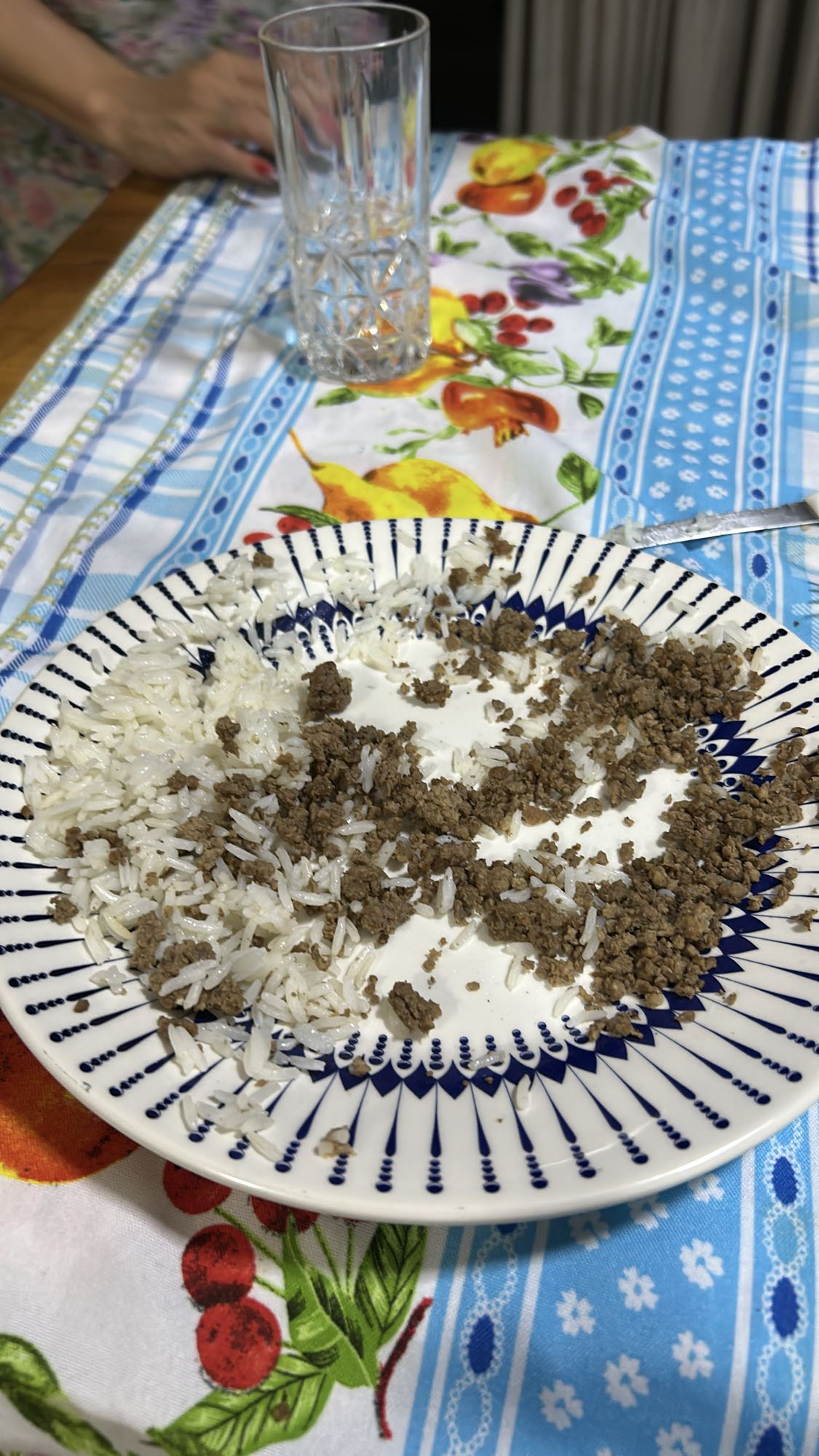 Arroz com carne moída
