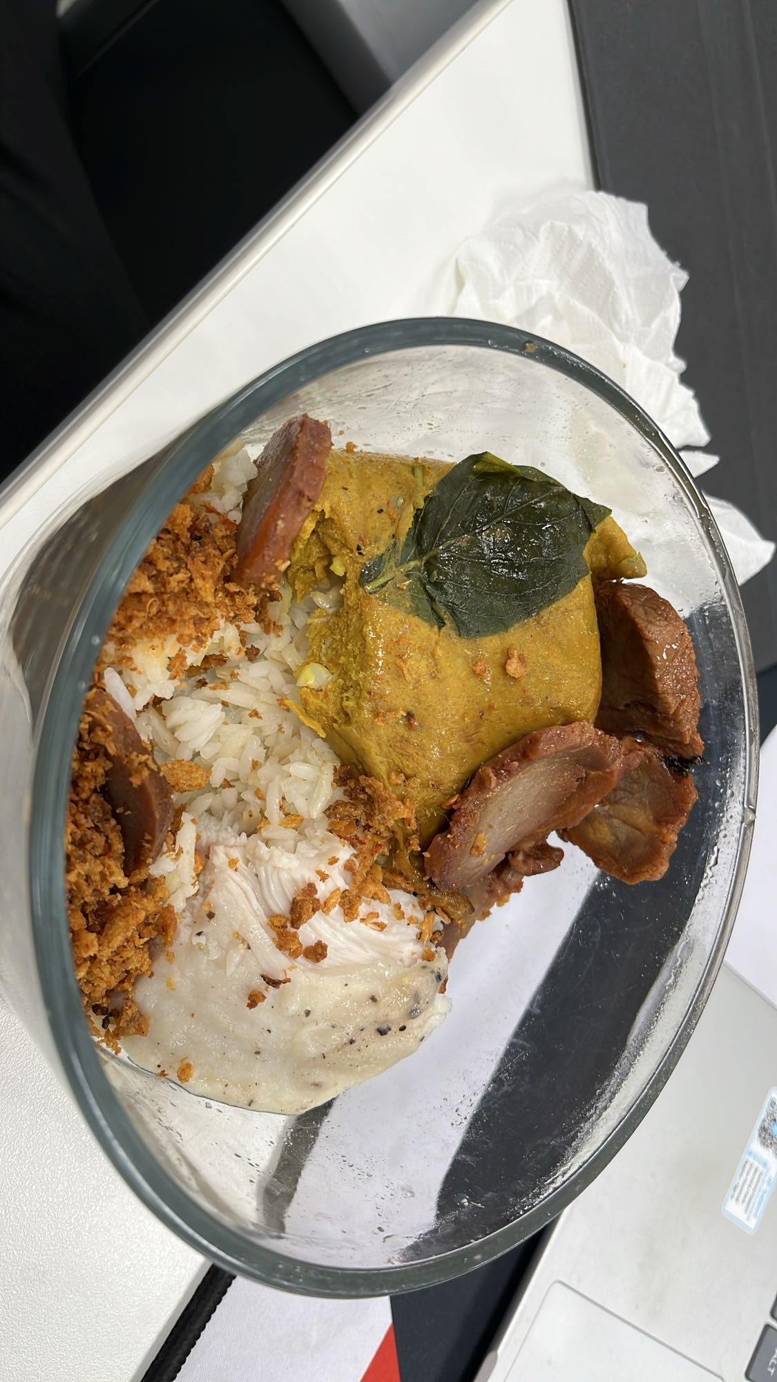 Chicken rice with egg and sausage