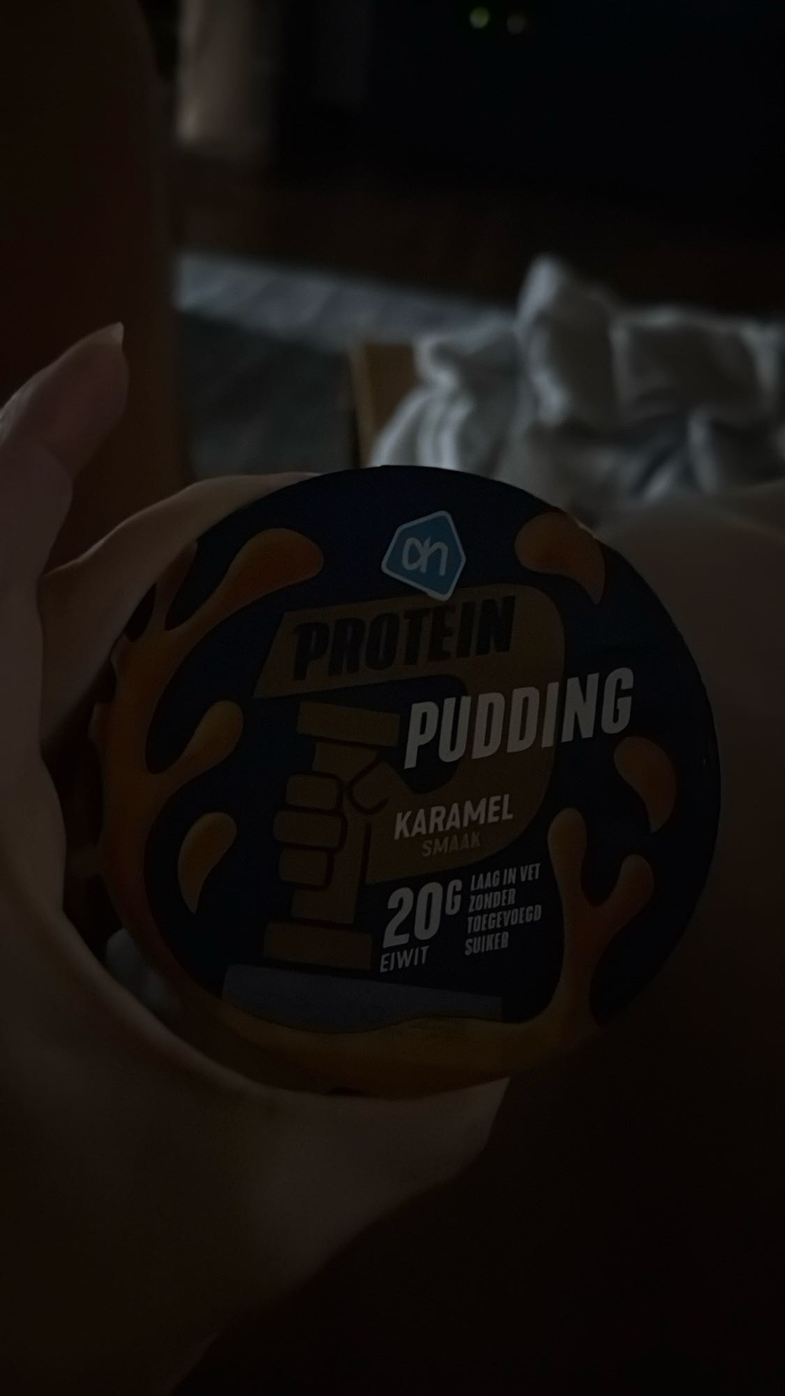 Karamel proteïne pudding