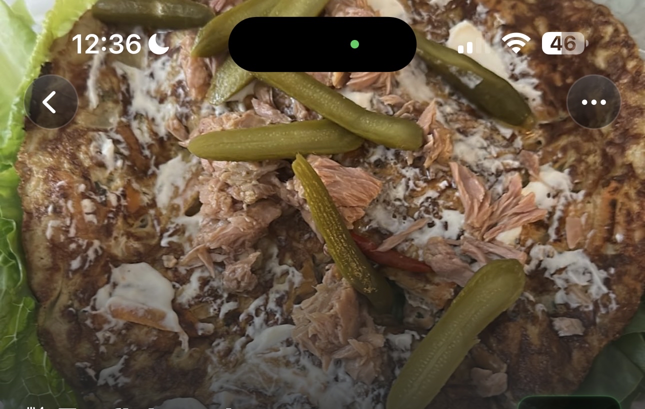 Omelett med tonfisk & gurka