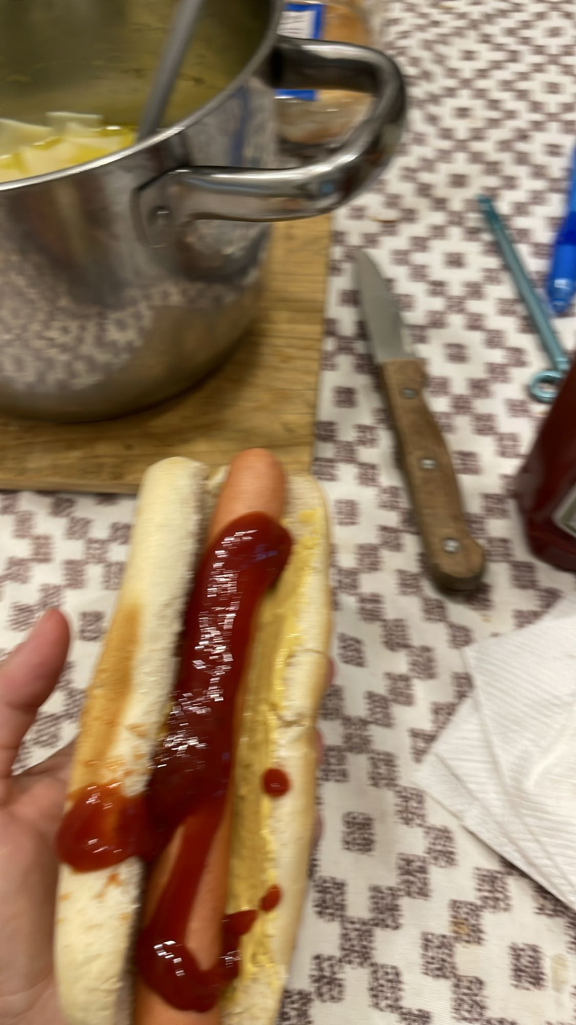 Hotdog cu ketchup
