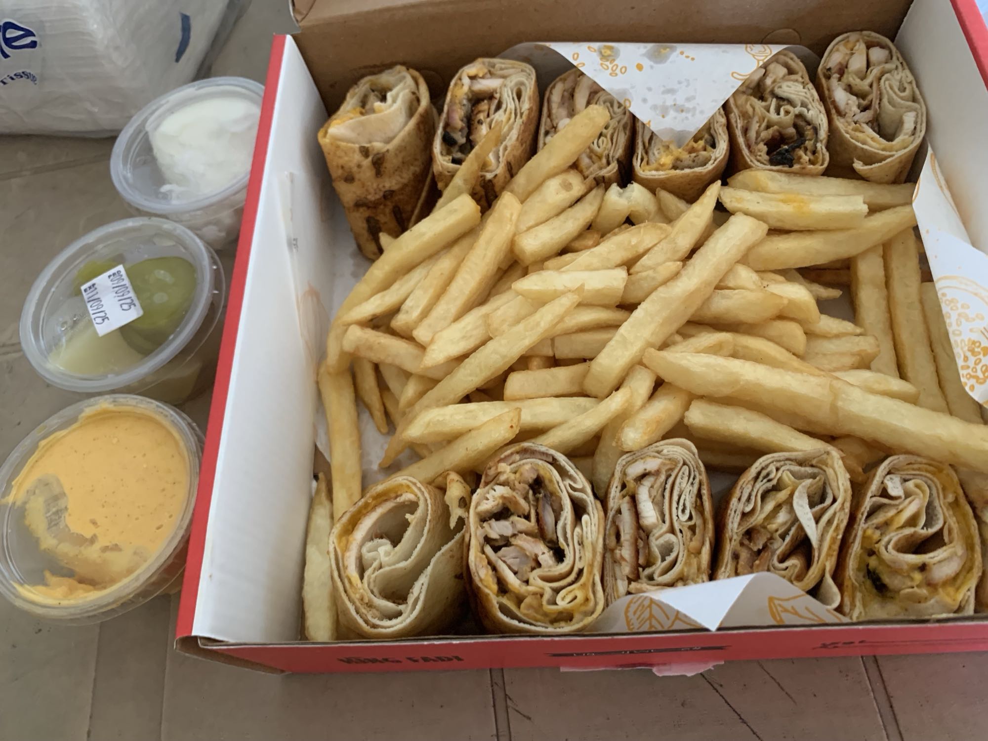 Chicken wrap & fries box