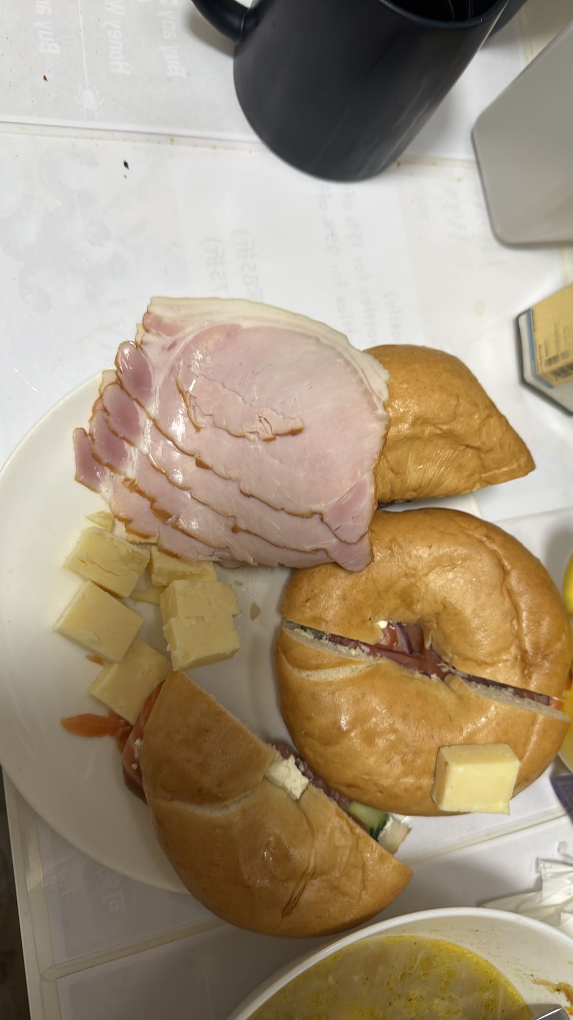 Ham Bagel Plate