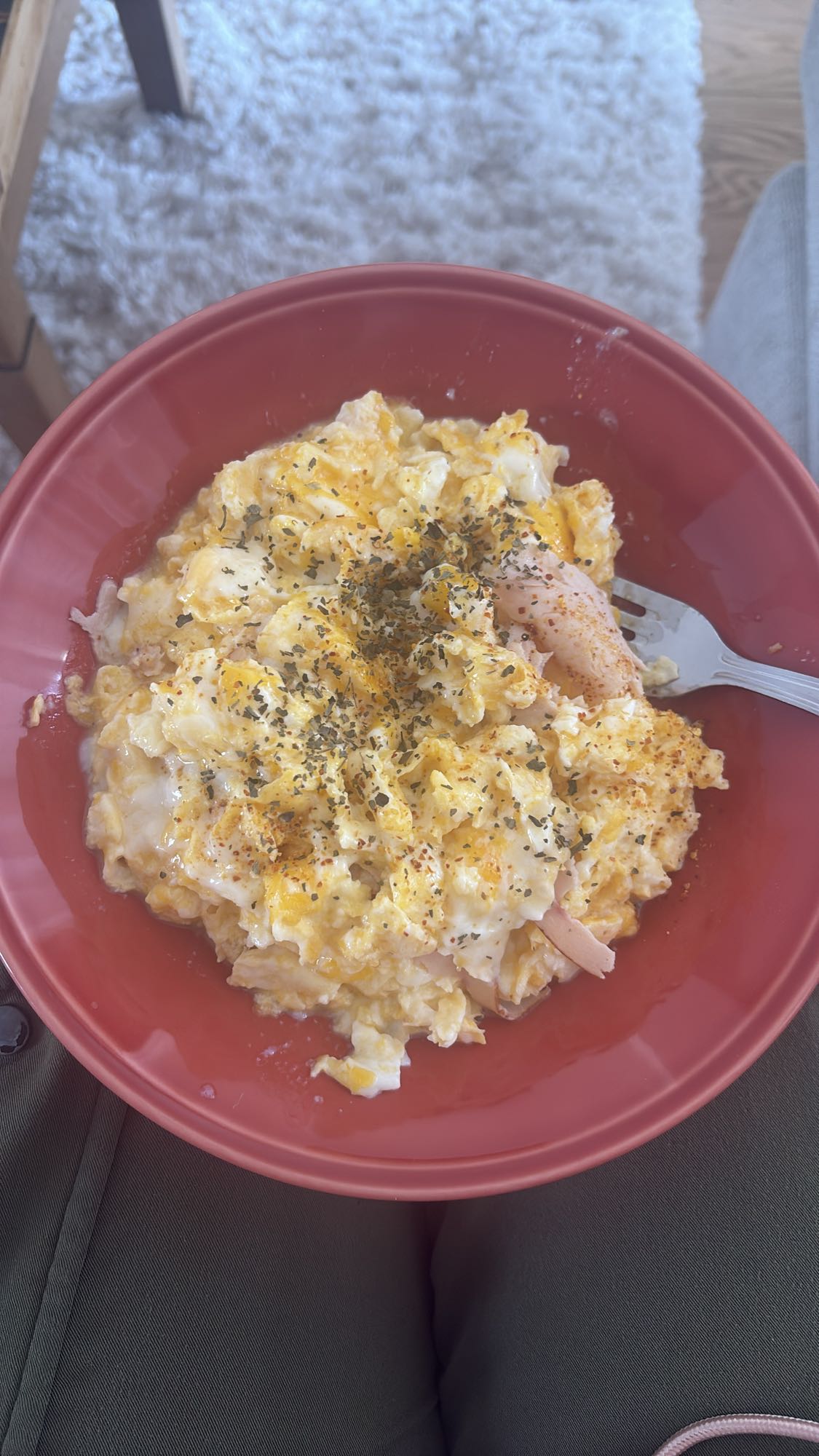 œufs brouillés au jambon