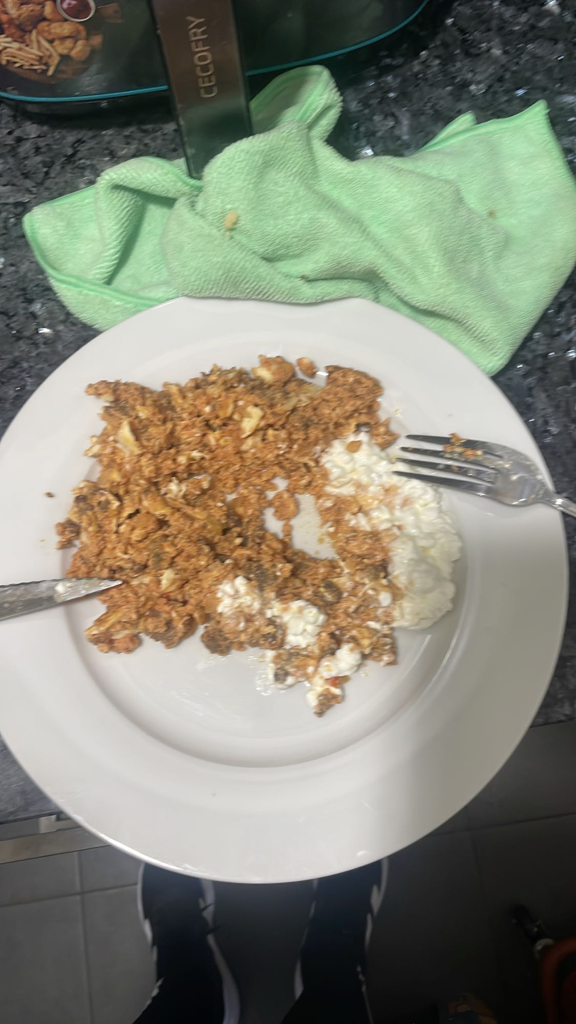 huevos revueltos con requesón