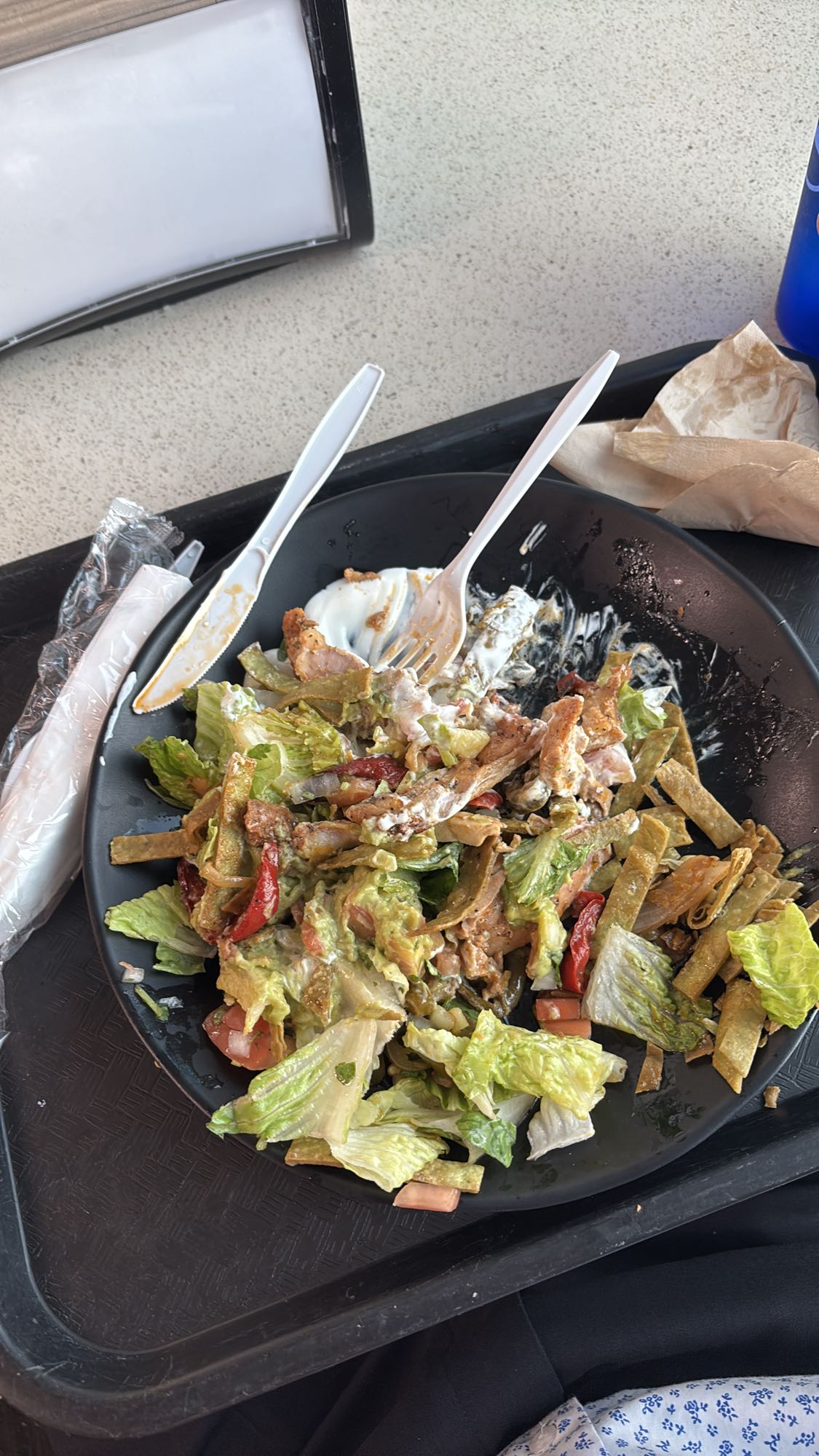 ensalada de pollo y tiras