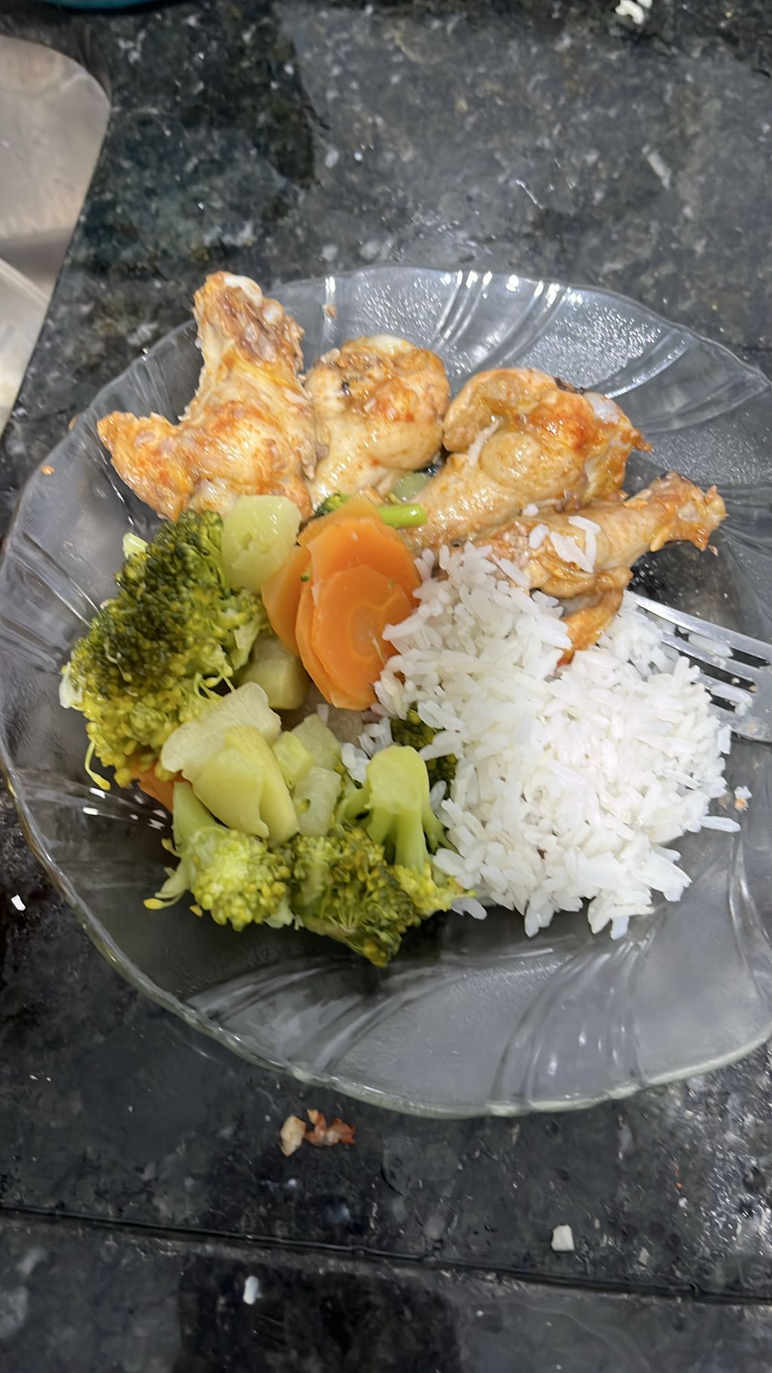 Frango, arroz e legumes