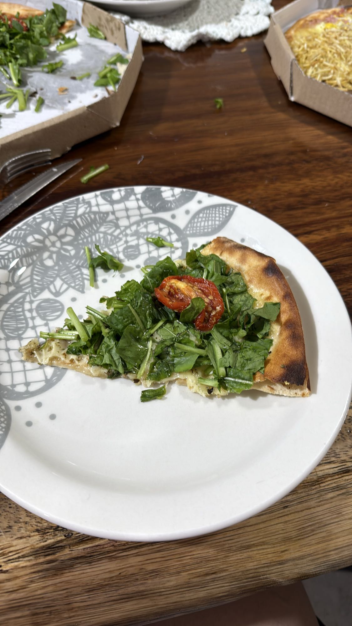 fatia de pizza verde