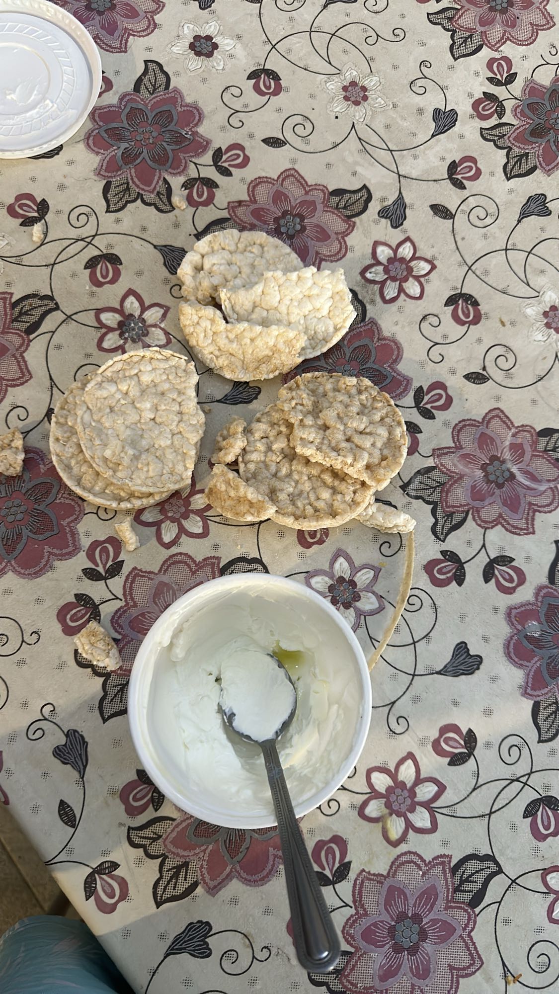 Rice cakes with yogurt
