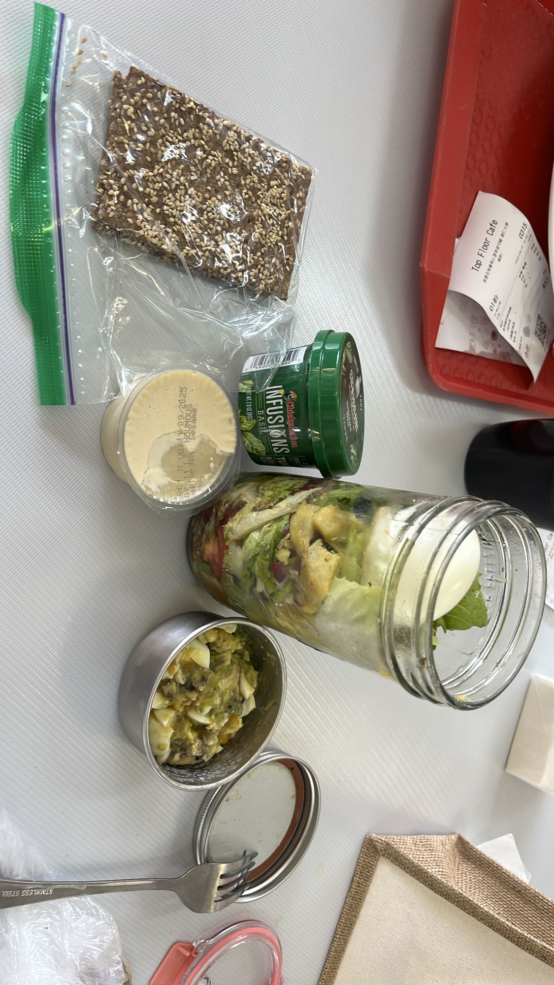 Salad Jar & Crackers