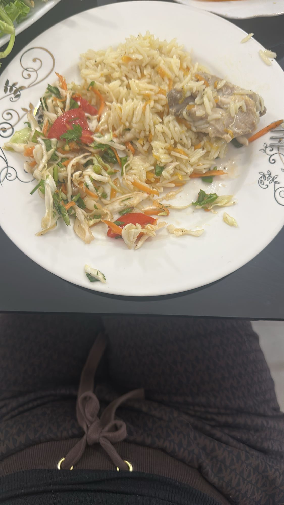 Rice with chicken & salad