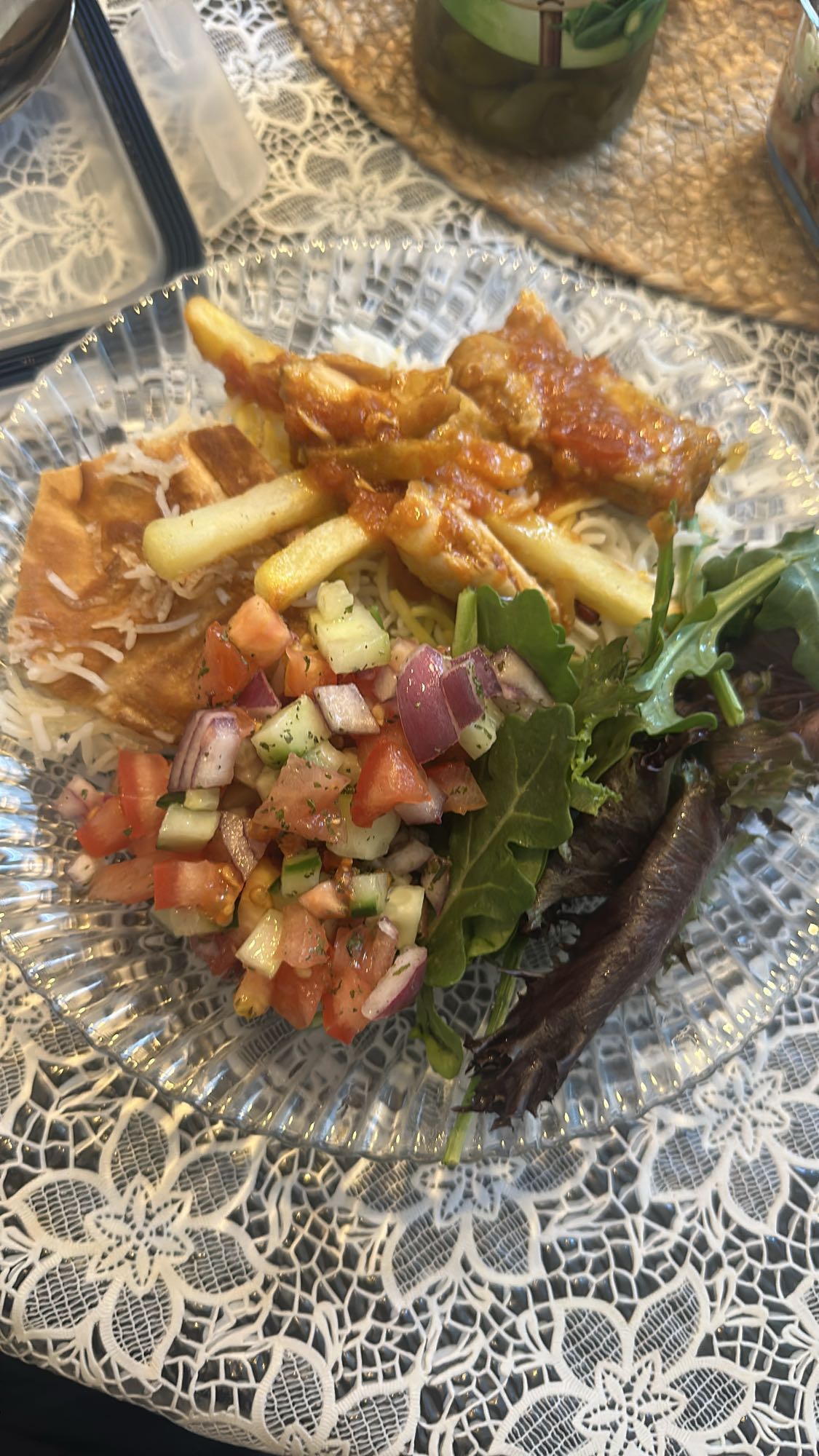 Ris, kycklinggryta & sallad