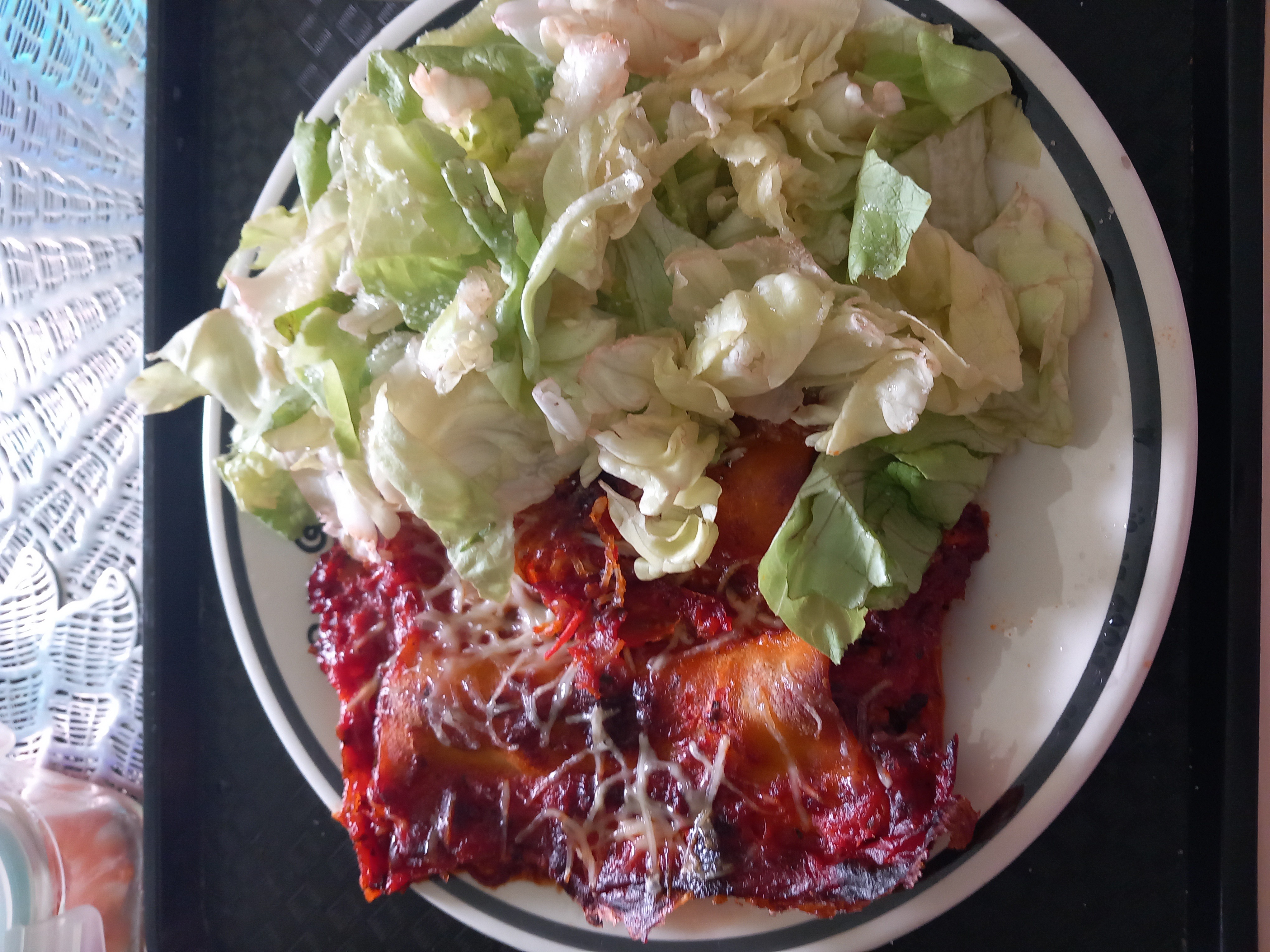 Lasagnes et salade verte