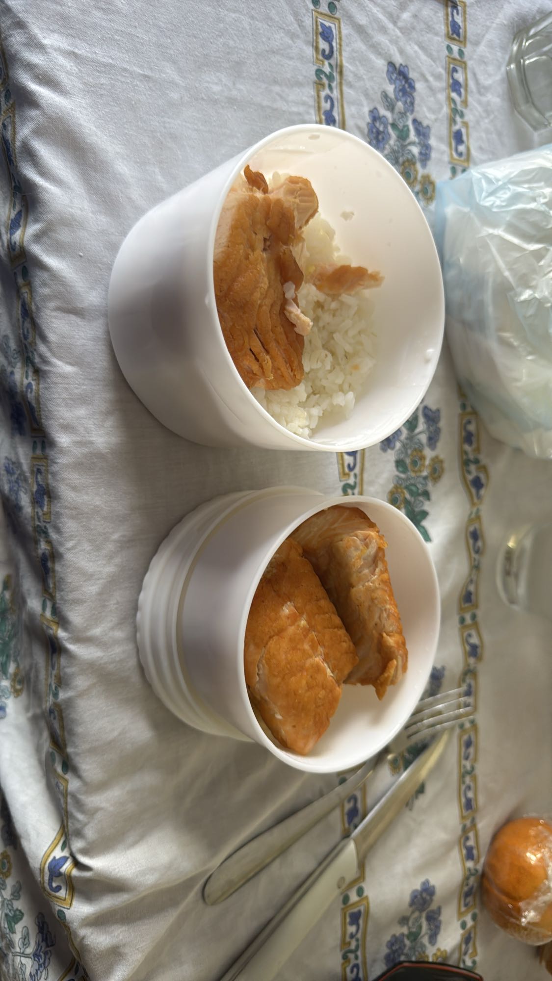 salmón con arroz blanco