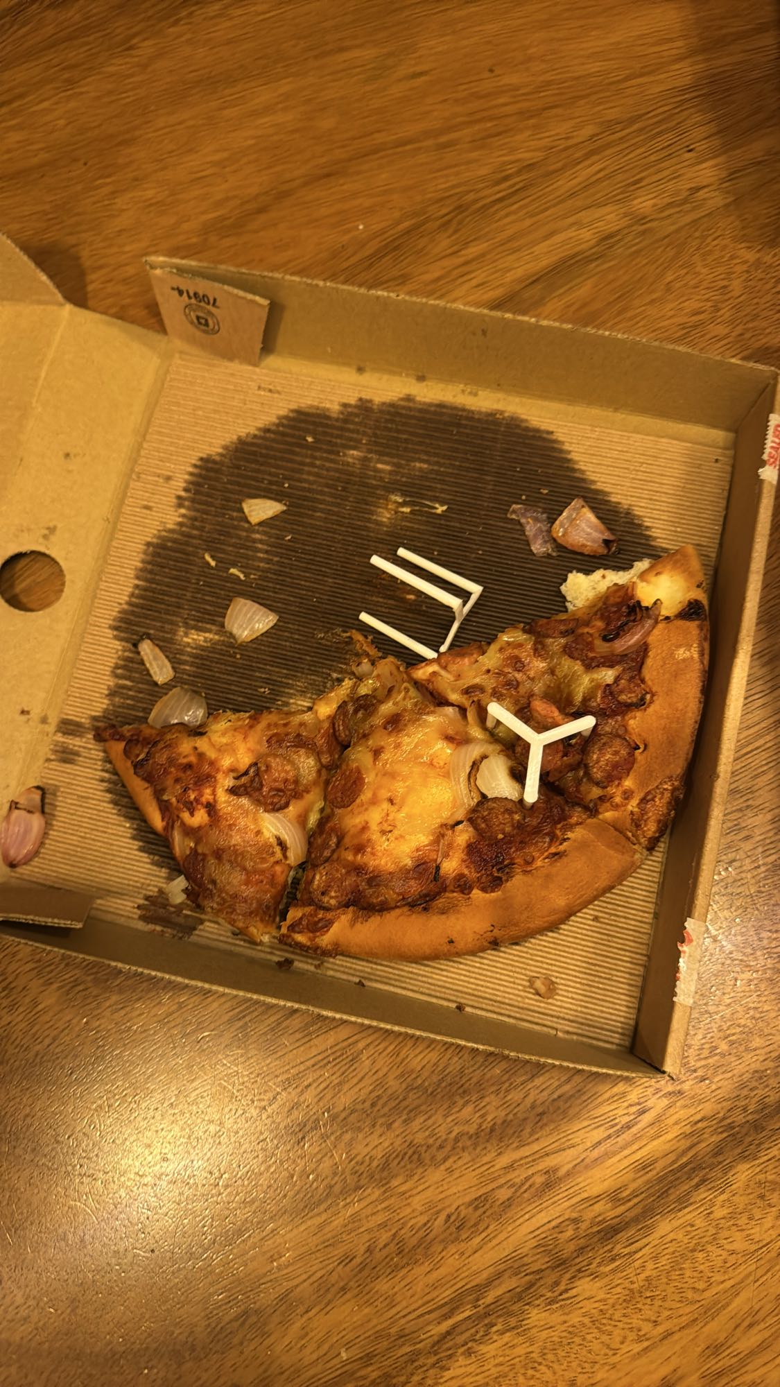 Leftover Meat Pizza Slices