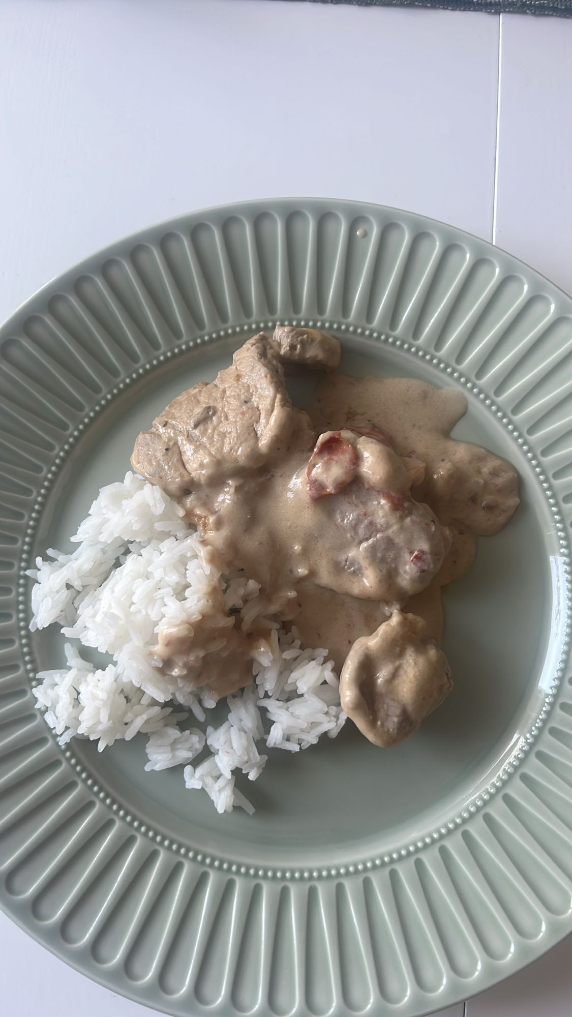 Fläskfilégryta med ris