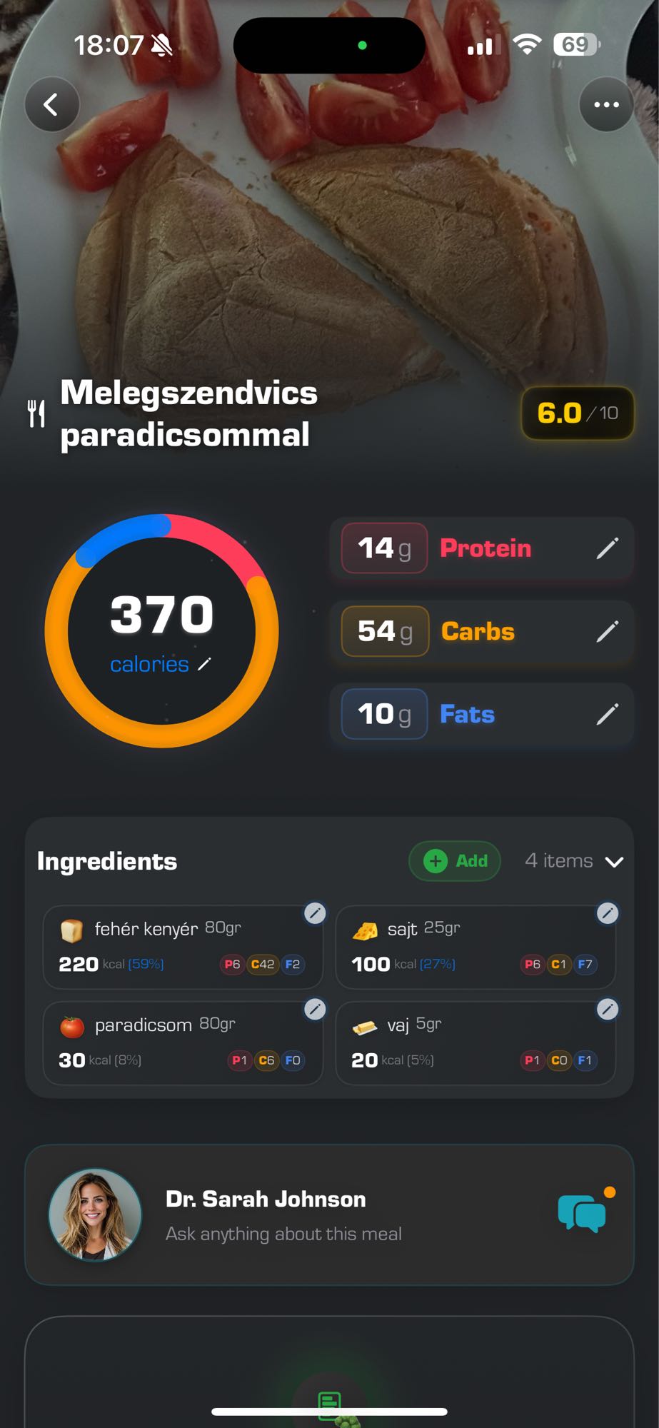 Melegszendvics paradicsommal