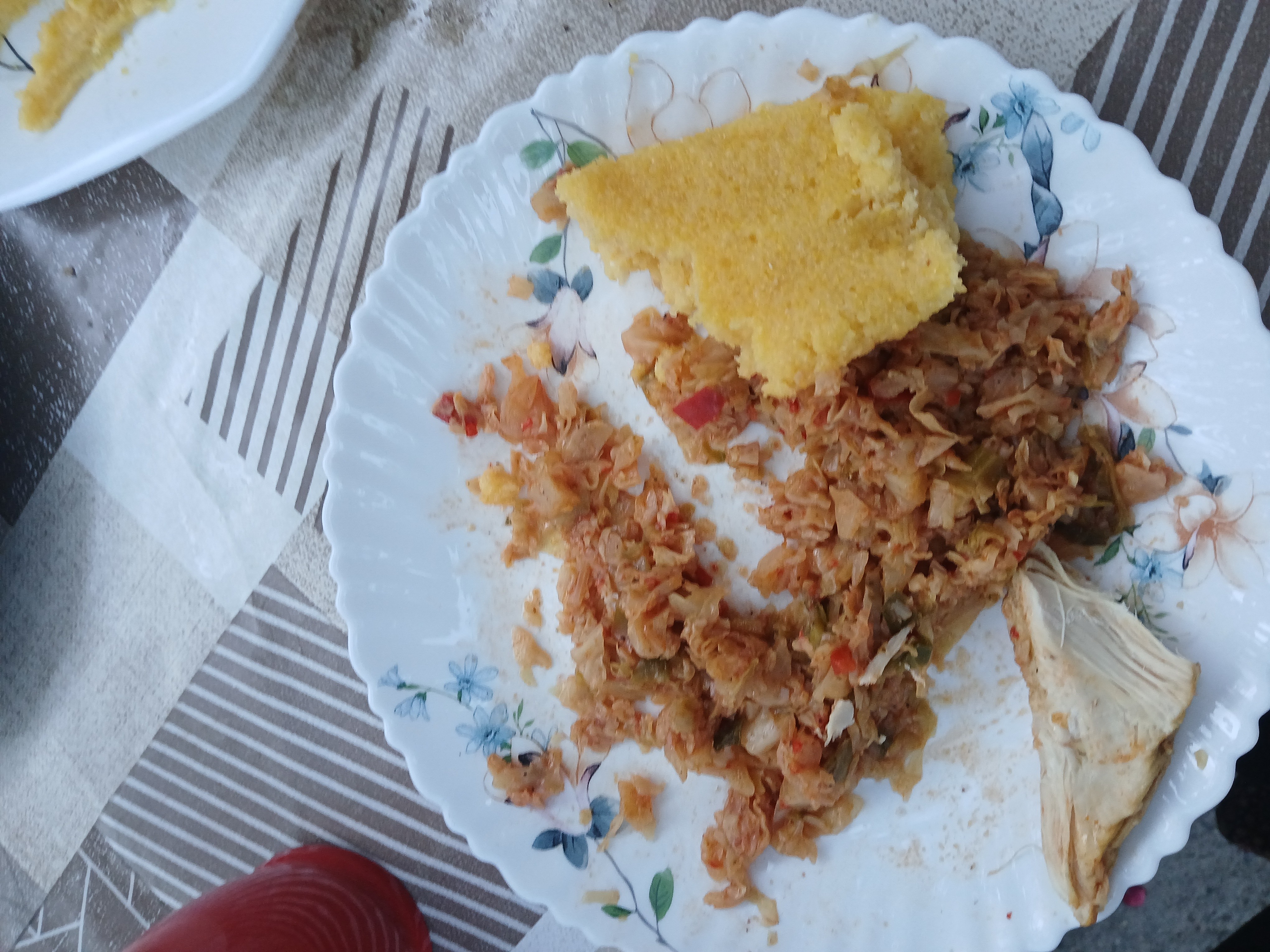 Cabbage, chicken & ugali