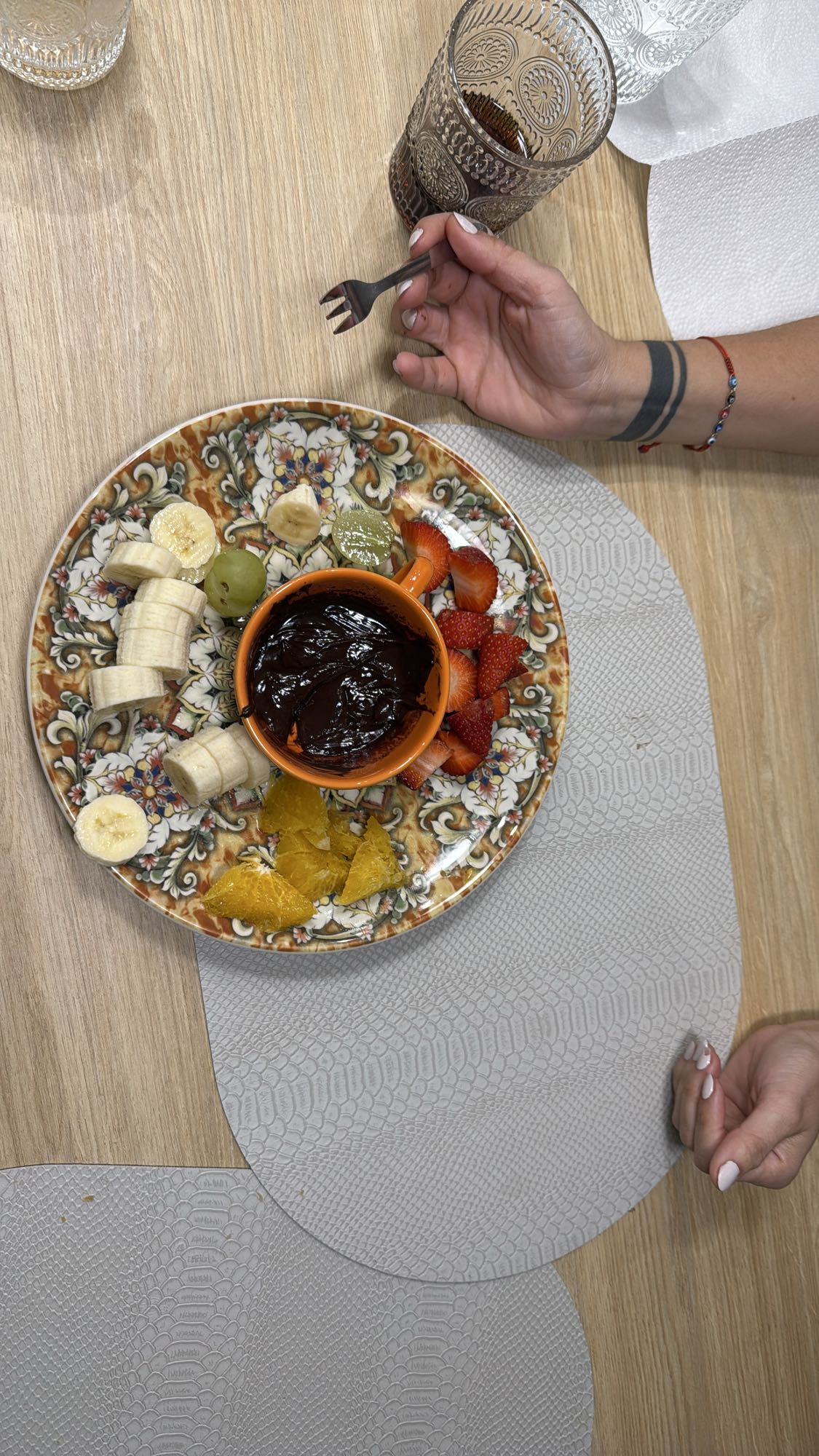 Frutas con chocolate