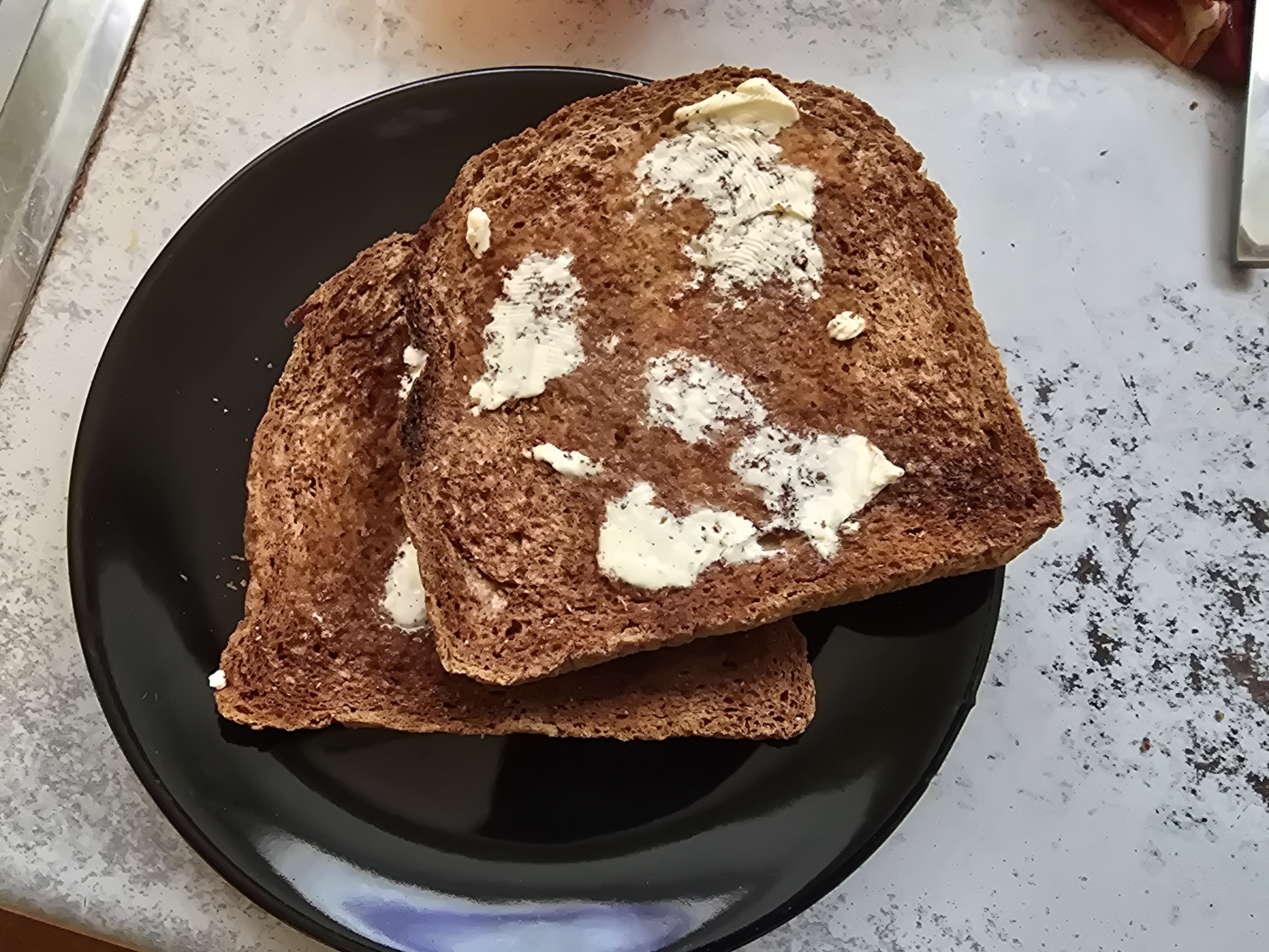Butter whole wheat toast