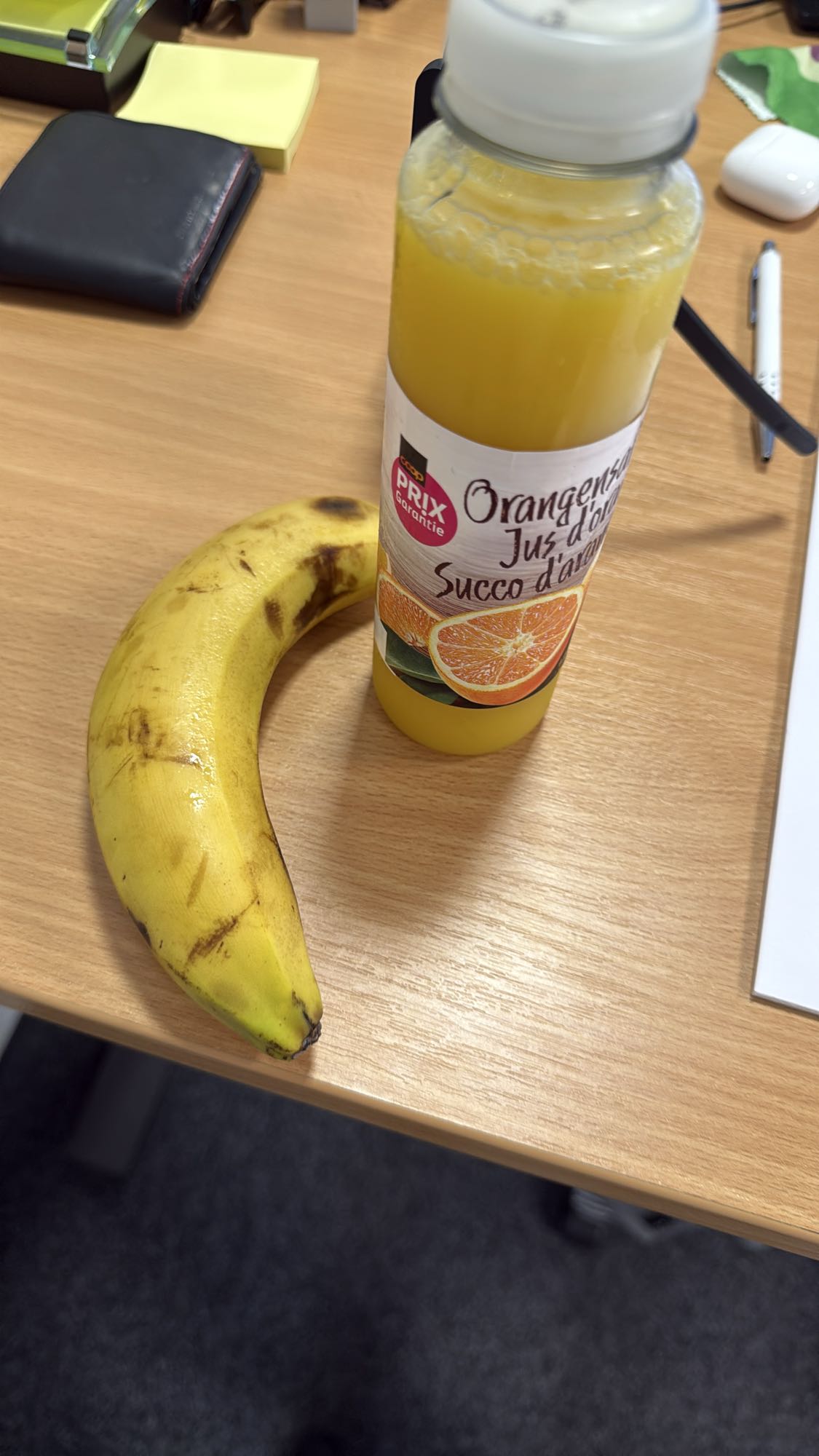 Banane et jus d'orange