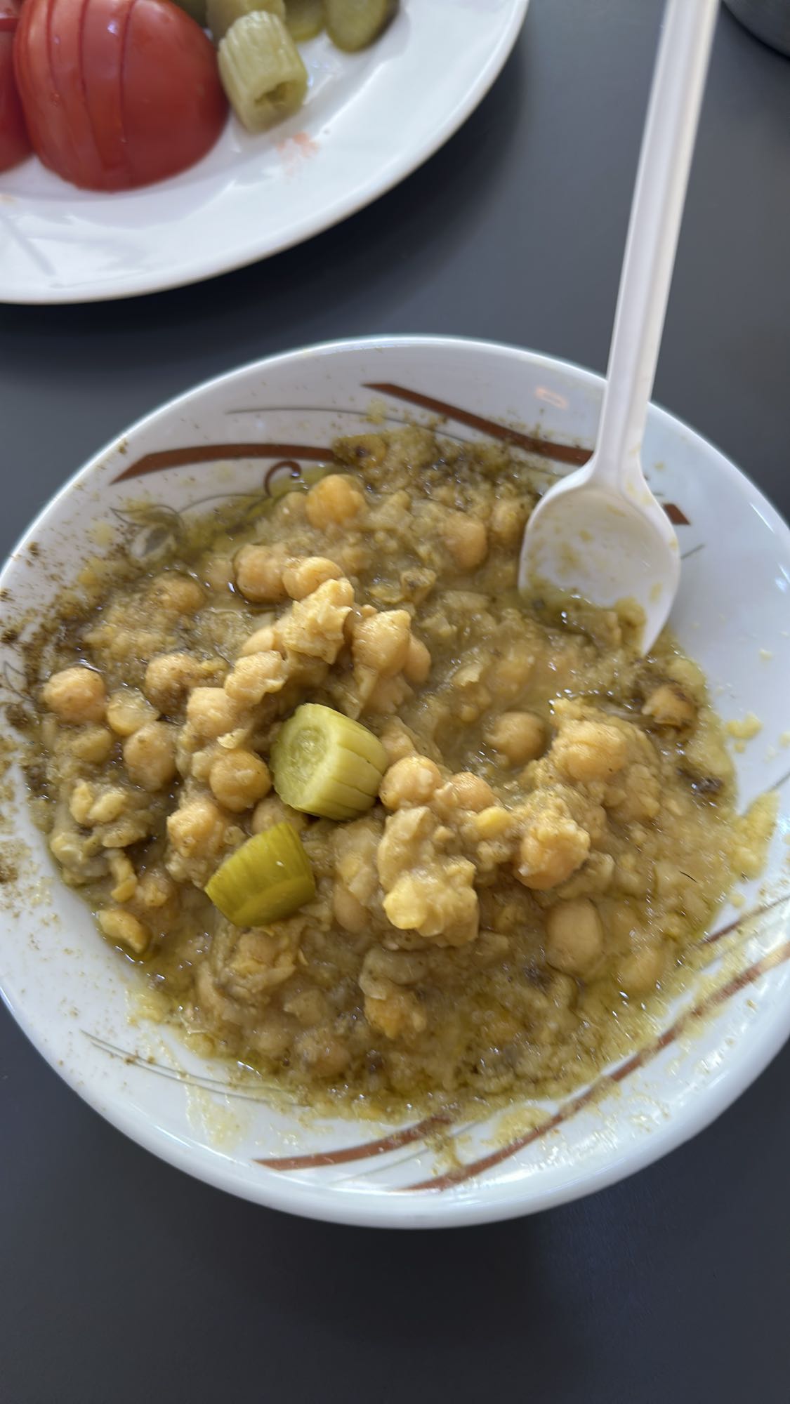 Chickpea stew with pickles