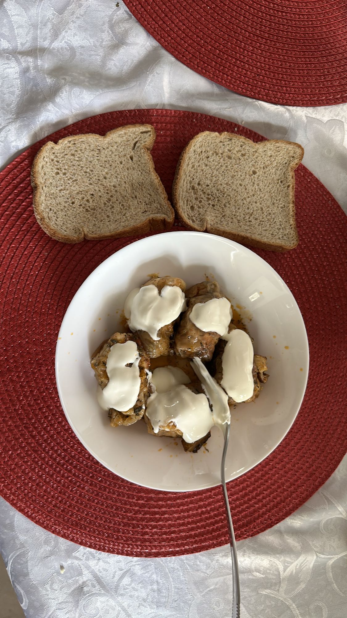 Sarmale cu pâine și smântână