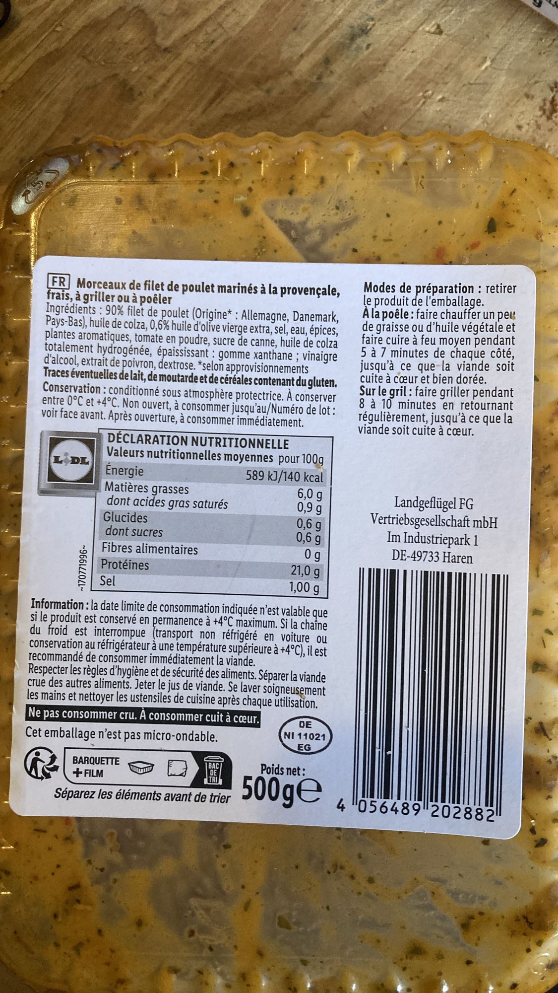 Poulet mariné provençal