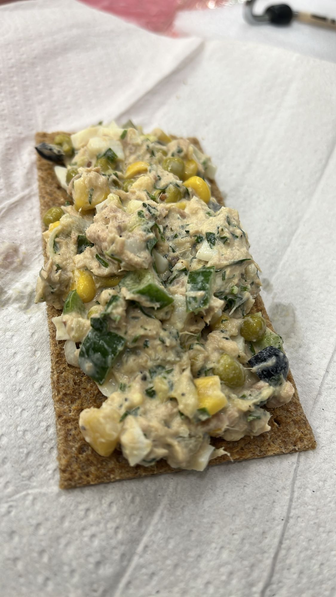 Knäckebröd met tonijnsalade
