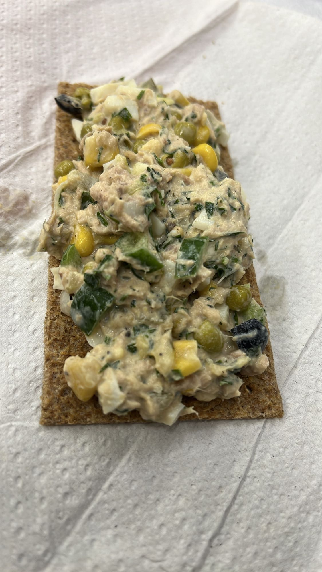 Knäckebröd met tonijnsalade