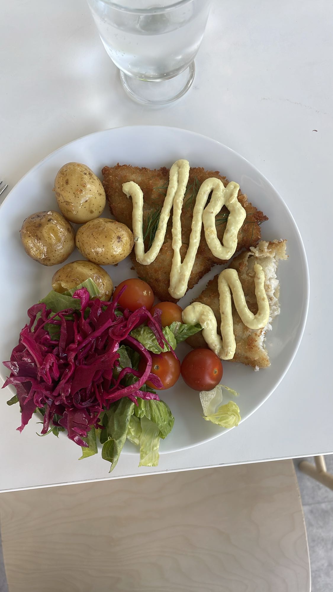 Panerad fisk med potatis