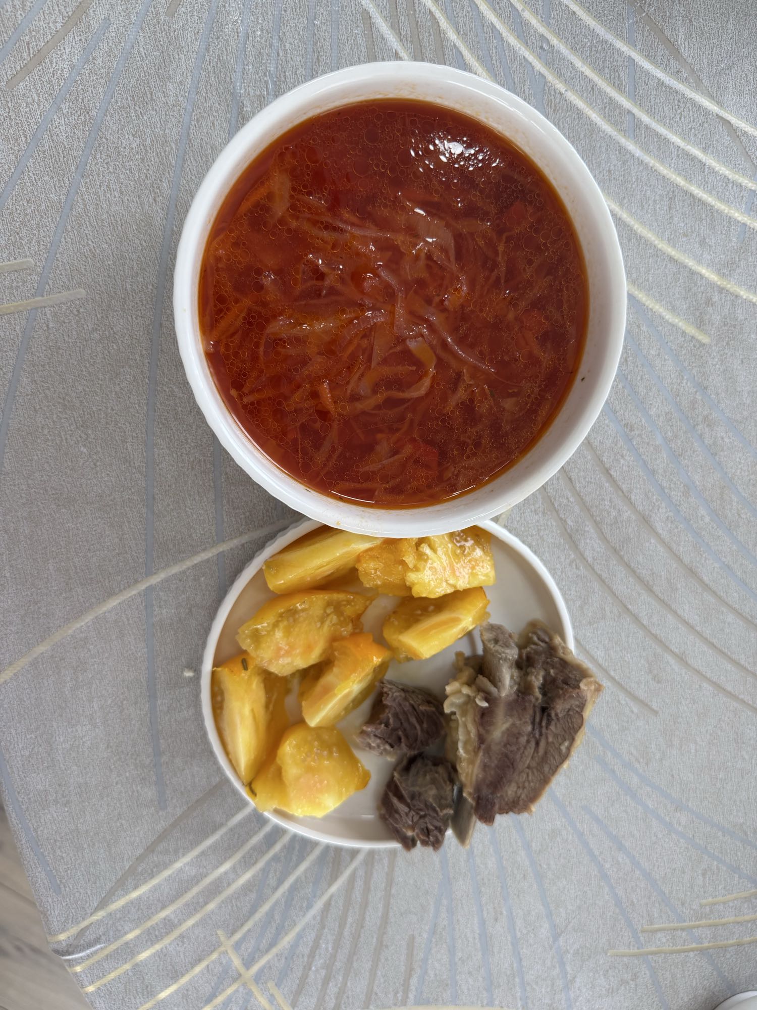 борщ с мясом и картошкой